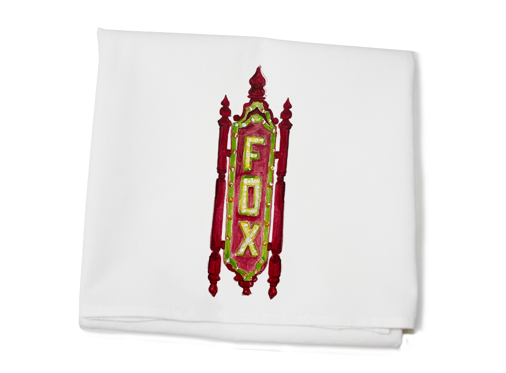 fox sign atlanta flour sack towel