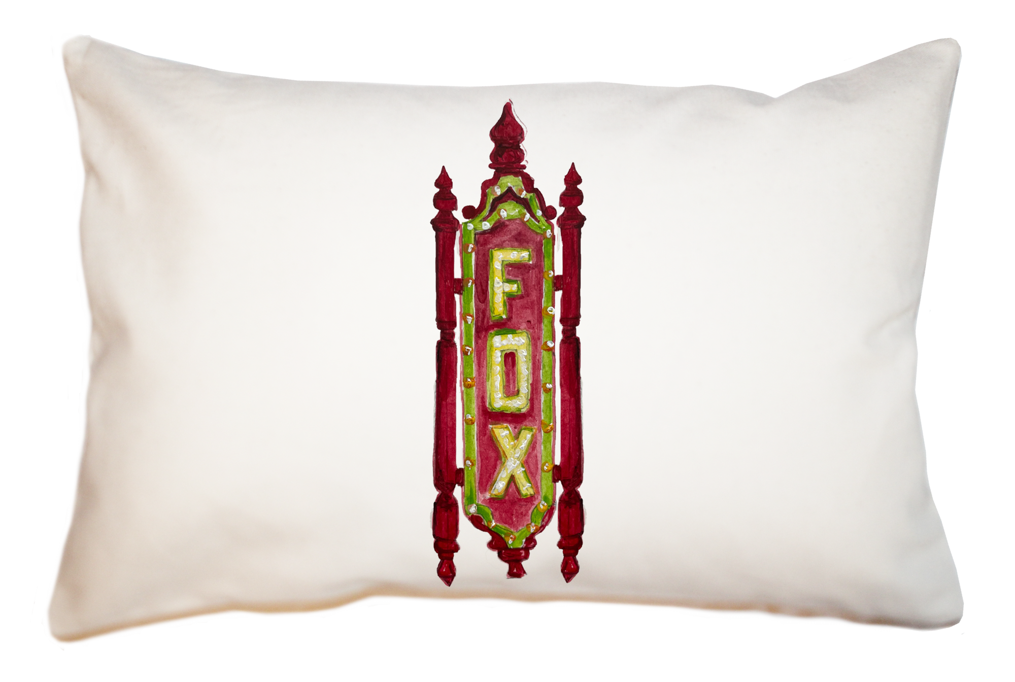 fox sign atlanta large rectangle pillow