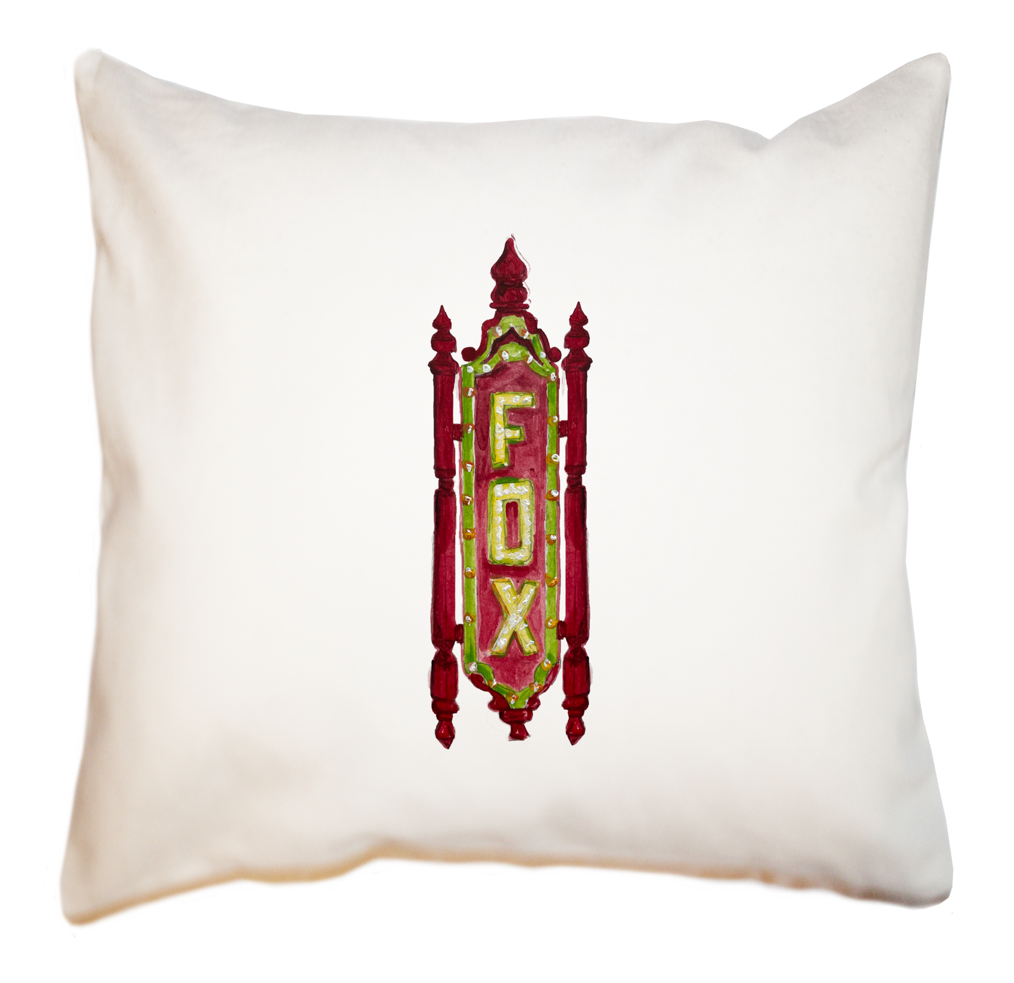 fox sign atlanta square pillow