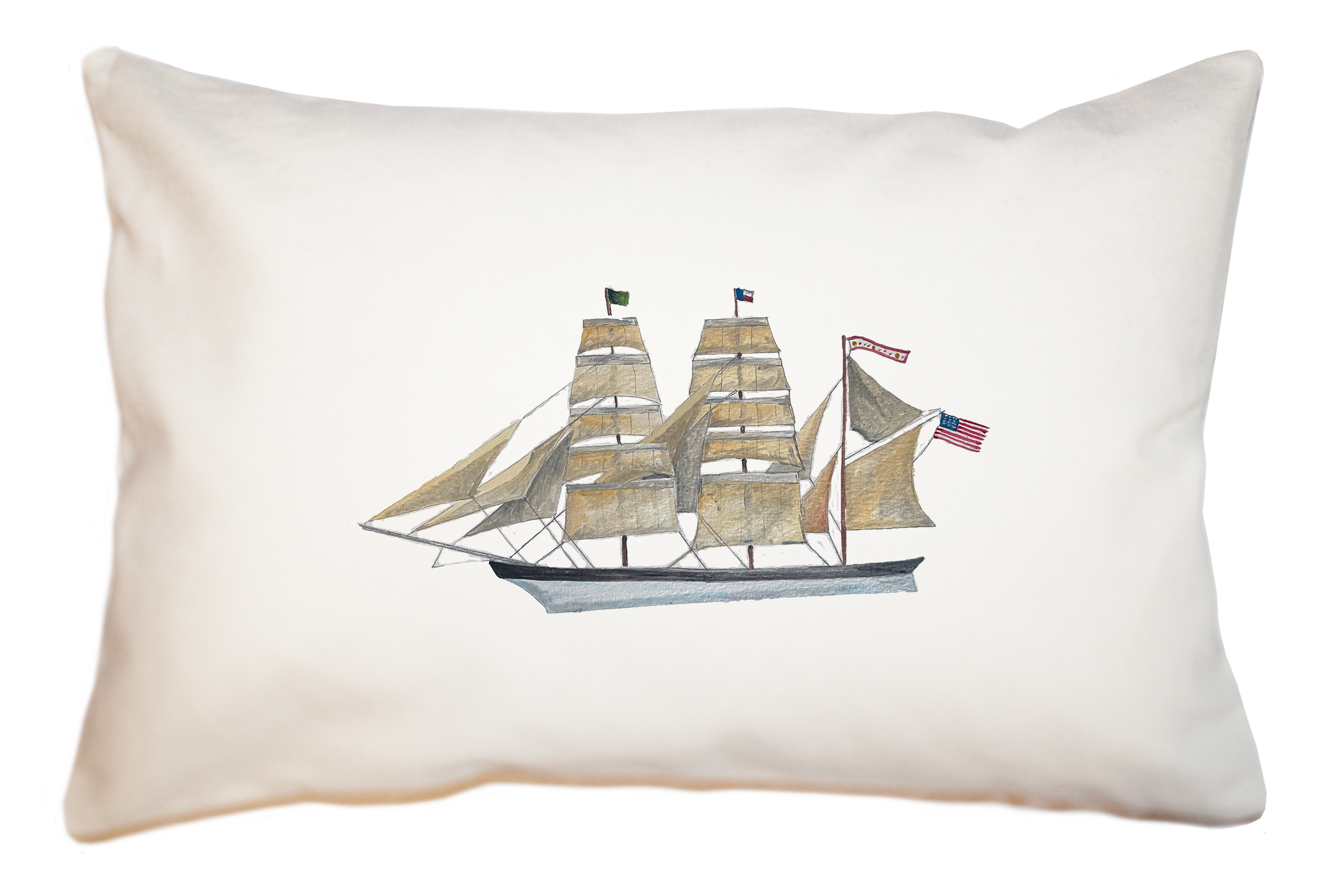 1877 tall ship elissa galveston large rectangle pillow