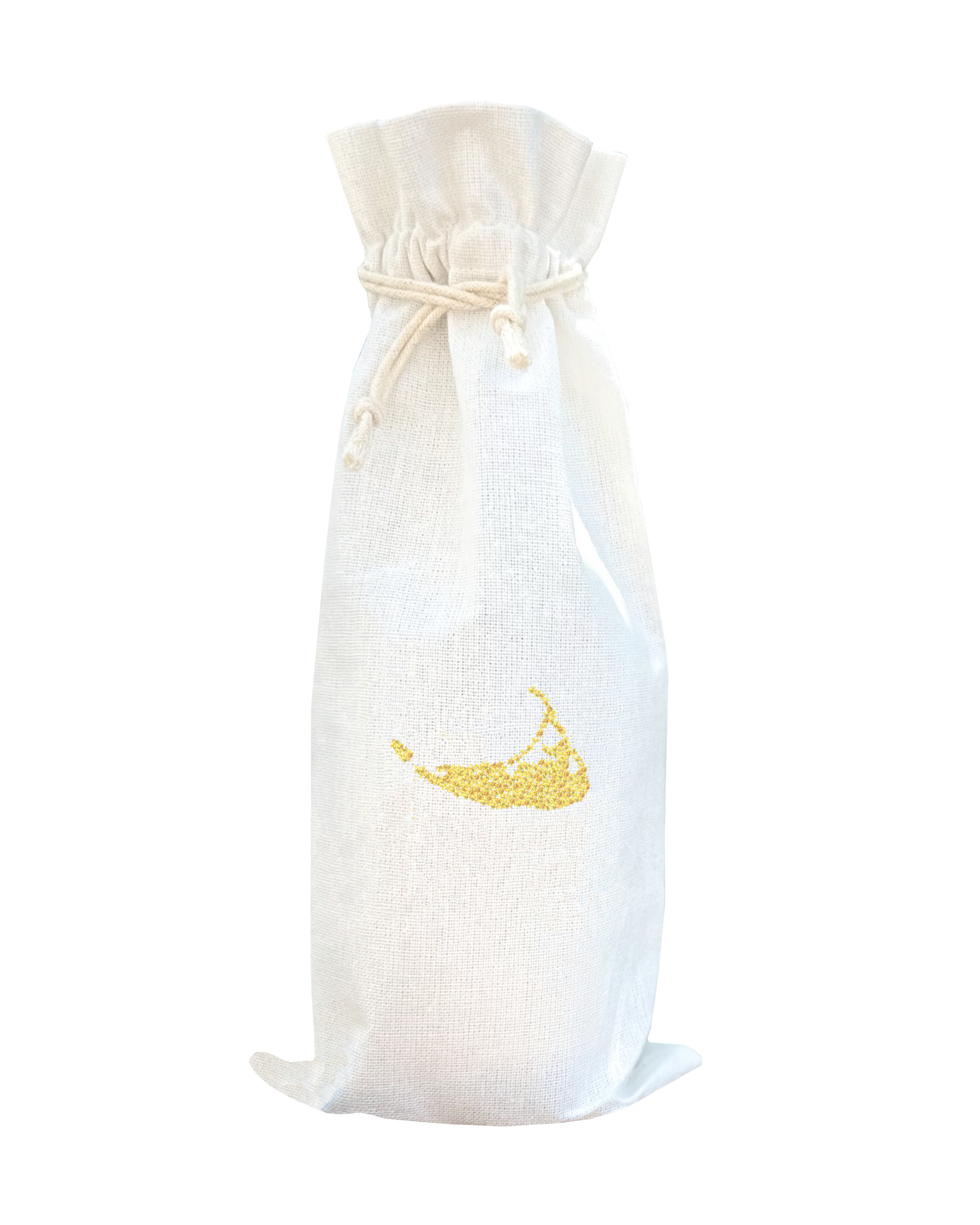 nantucket island shape made of daffodils wine bag