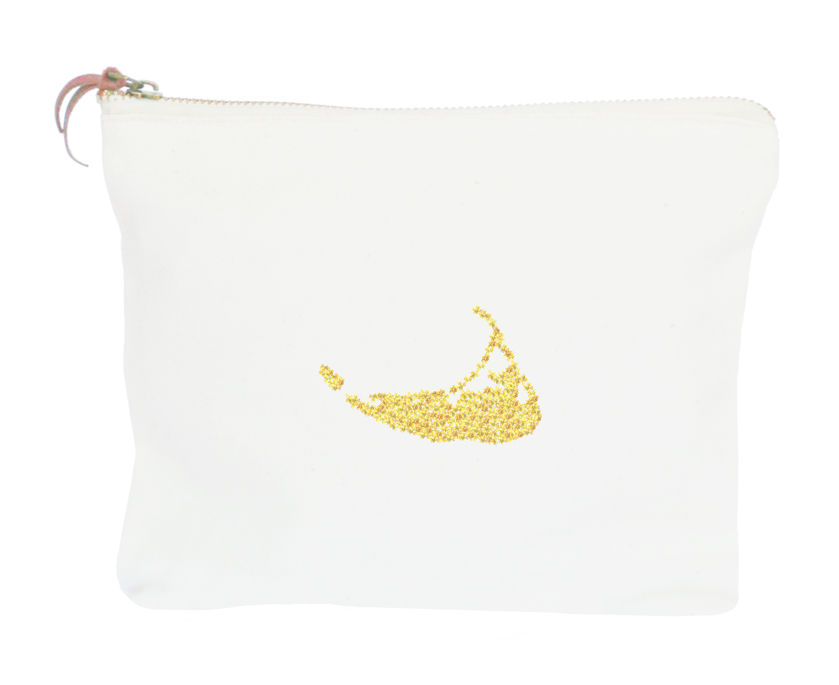 nantucket island shape made of daffodils zipper pouch
