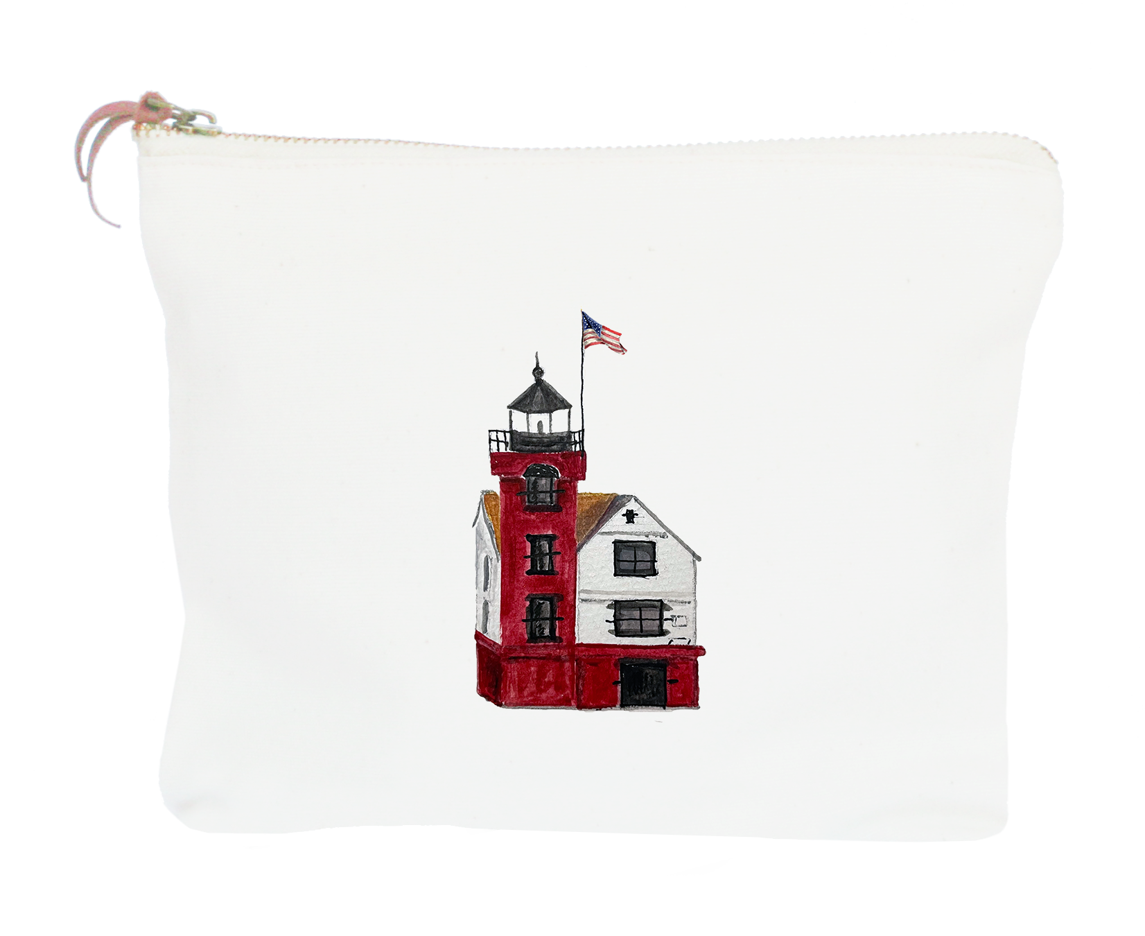 round island lighthouse mackinac island zipper pouch