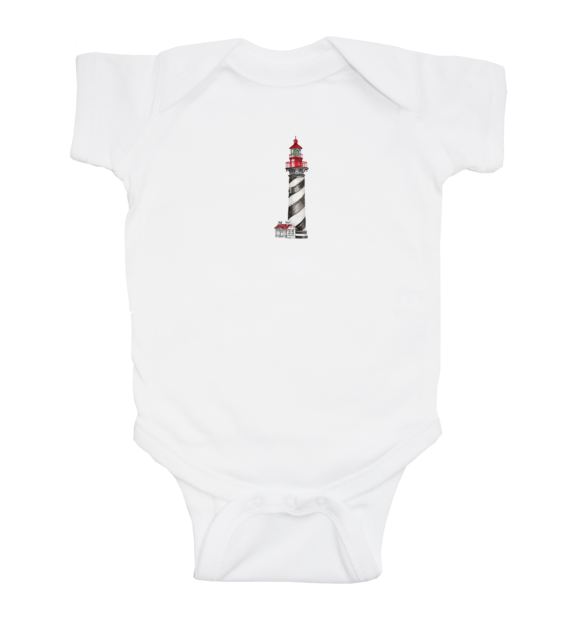 st. augustine lighthouse baby snap up short sleeve