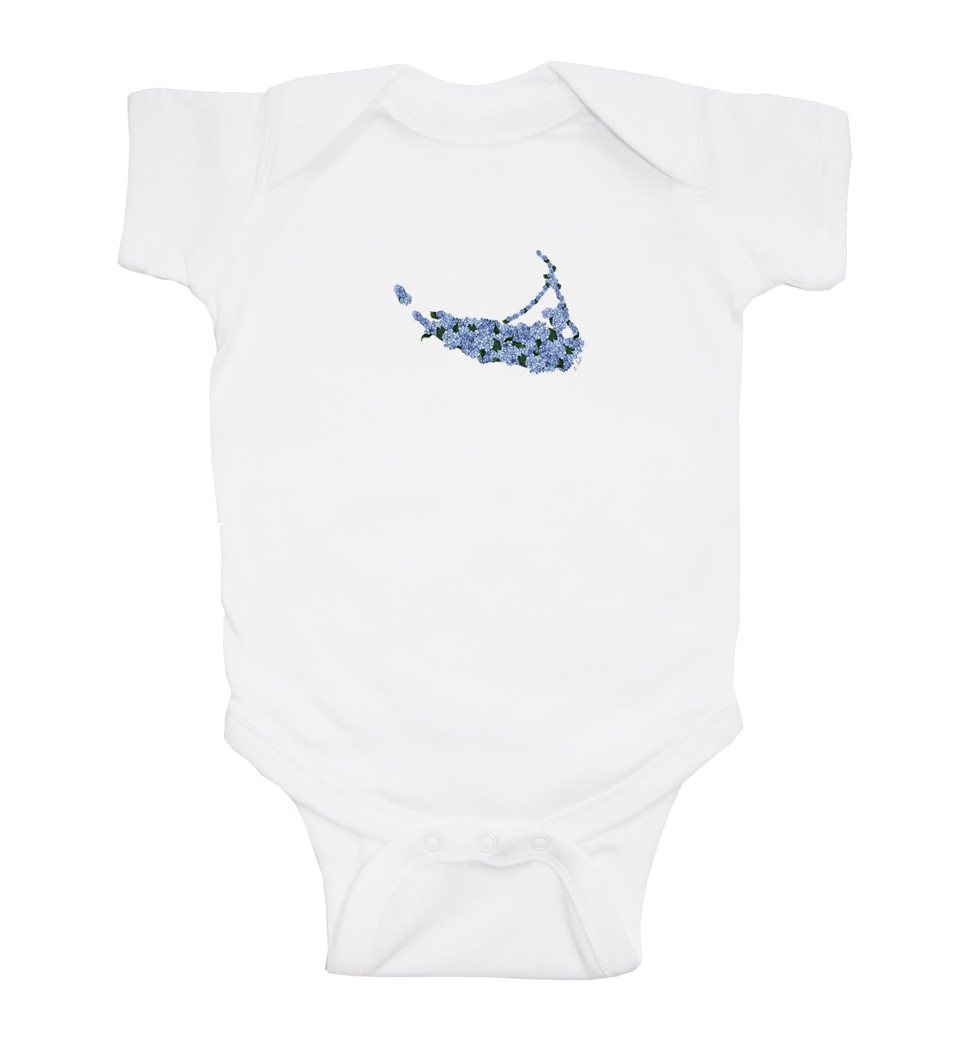 nantucket hydrangea shape baby snap up short sleeve