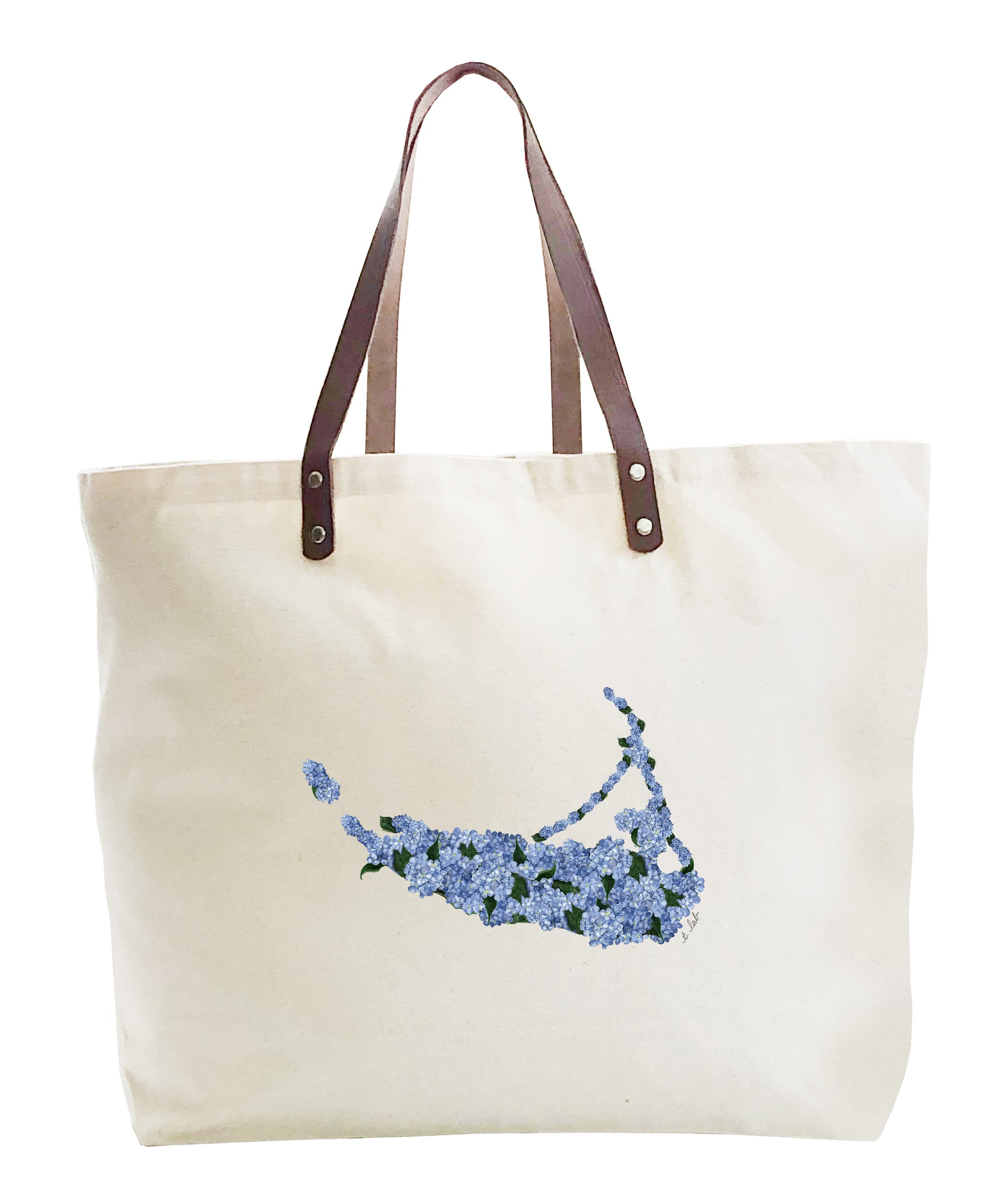 nantucket hydrangea shape large tote