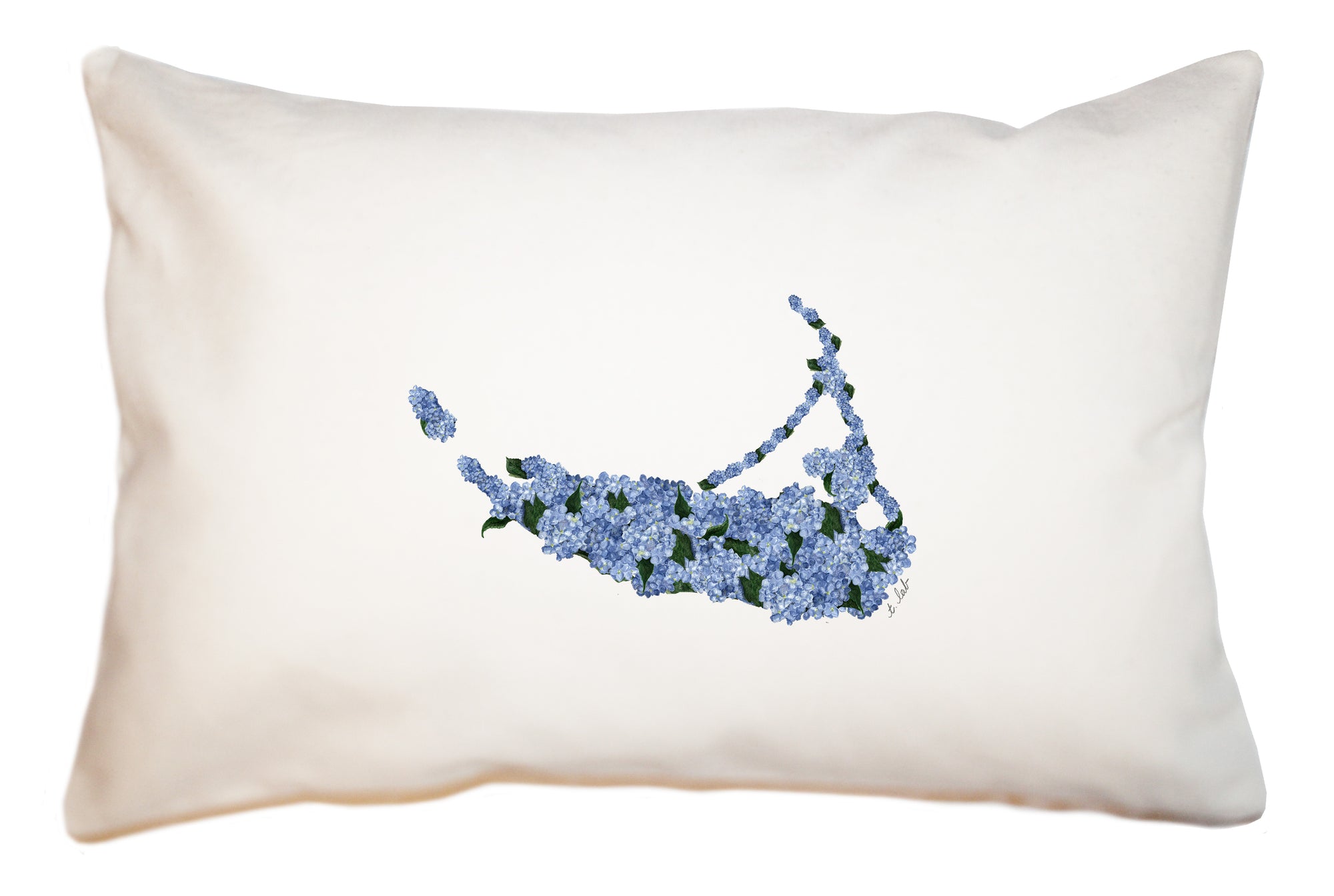 nantucket hydrangea shape large rectangle pillow