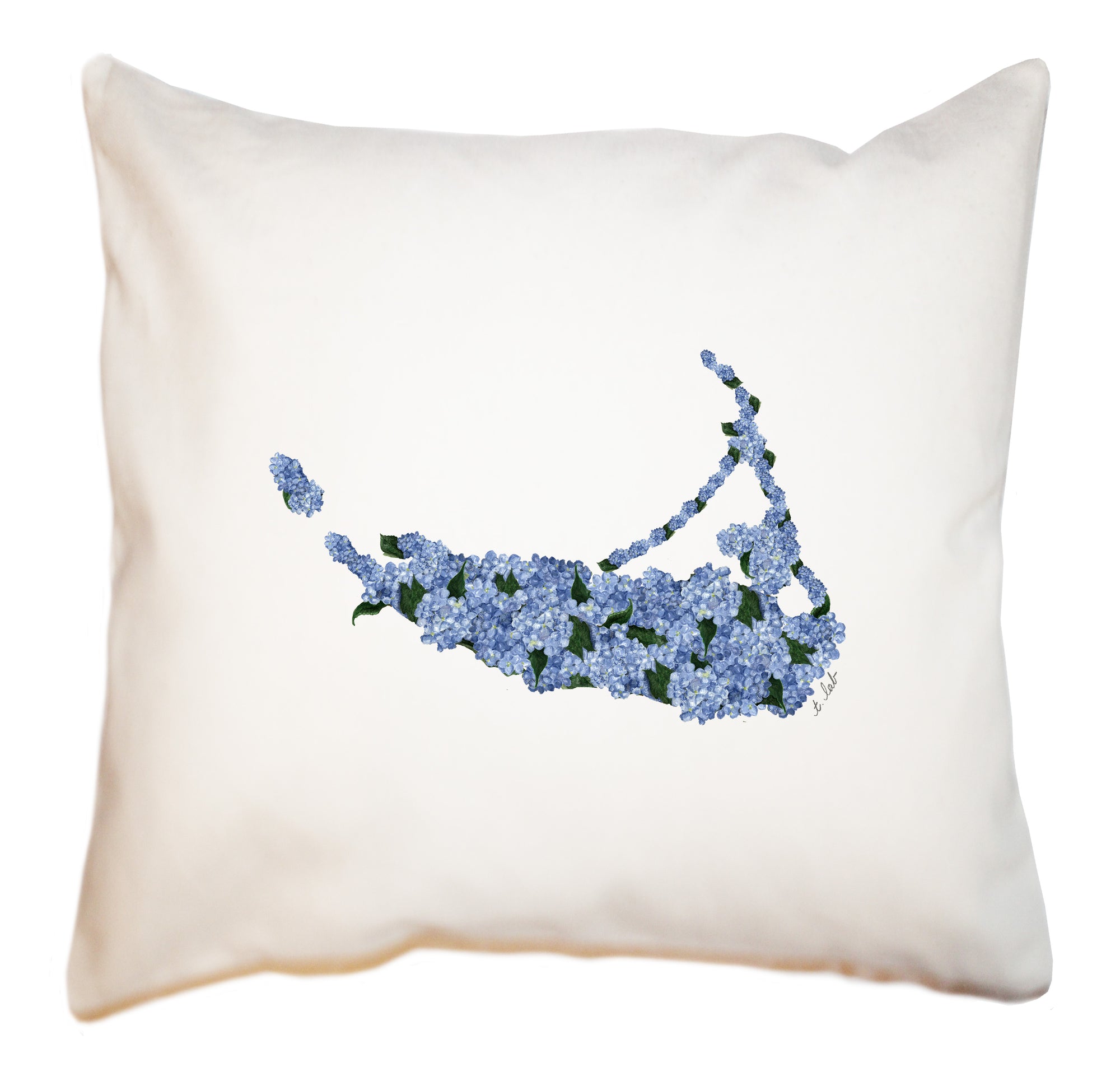 nantucket hydrangea shape square pillow