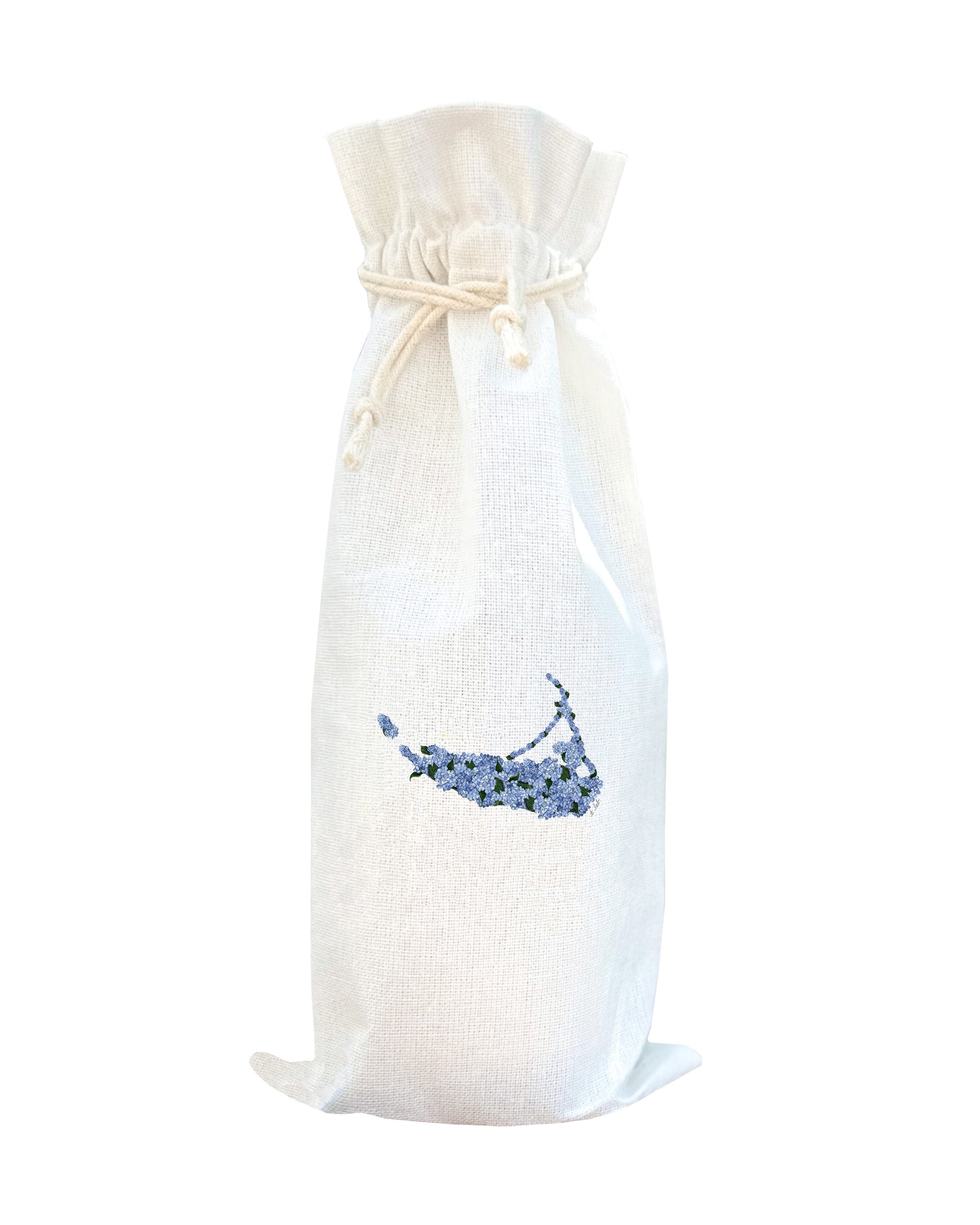 nantucket hydrangea shape wine bag