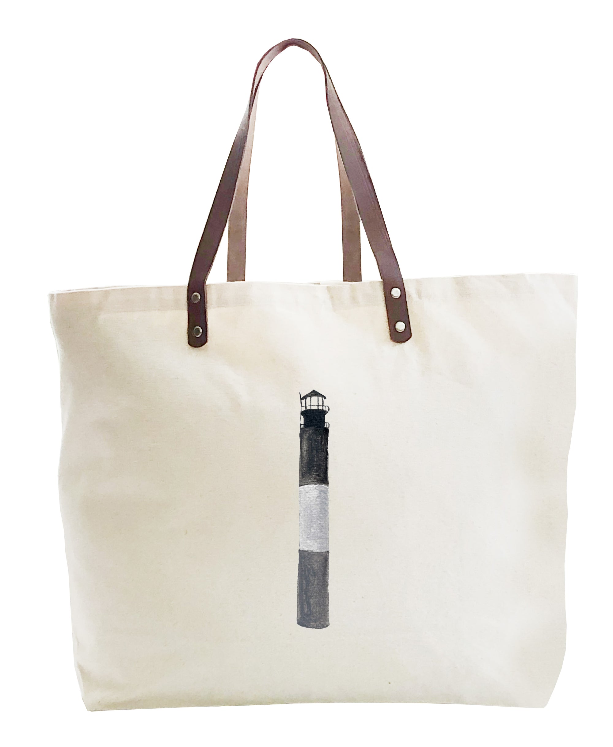 oak island lighthouse large tote