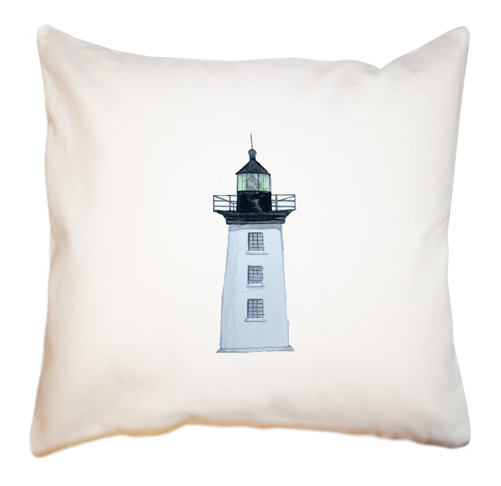 hospital point light in beverly, ma square pillow