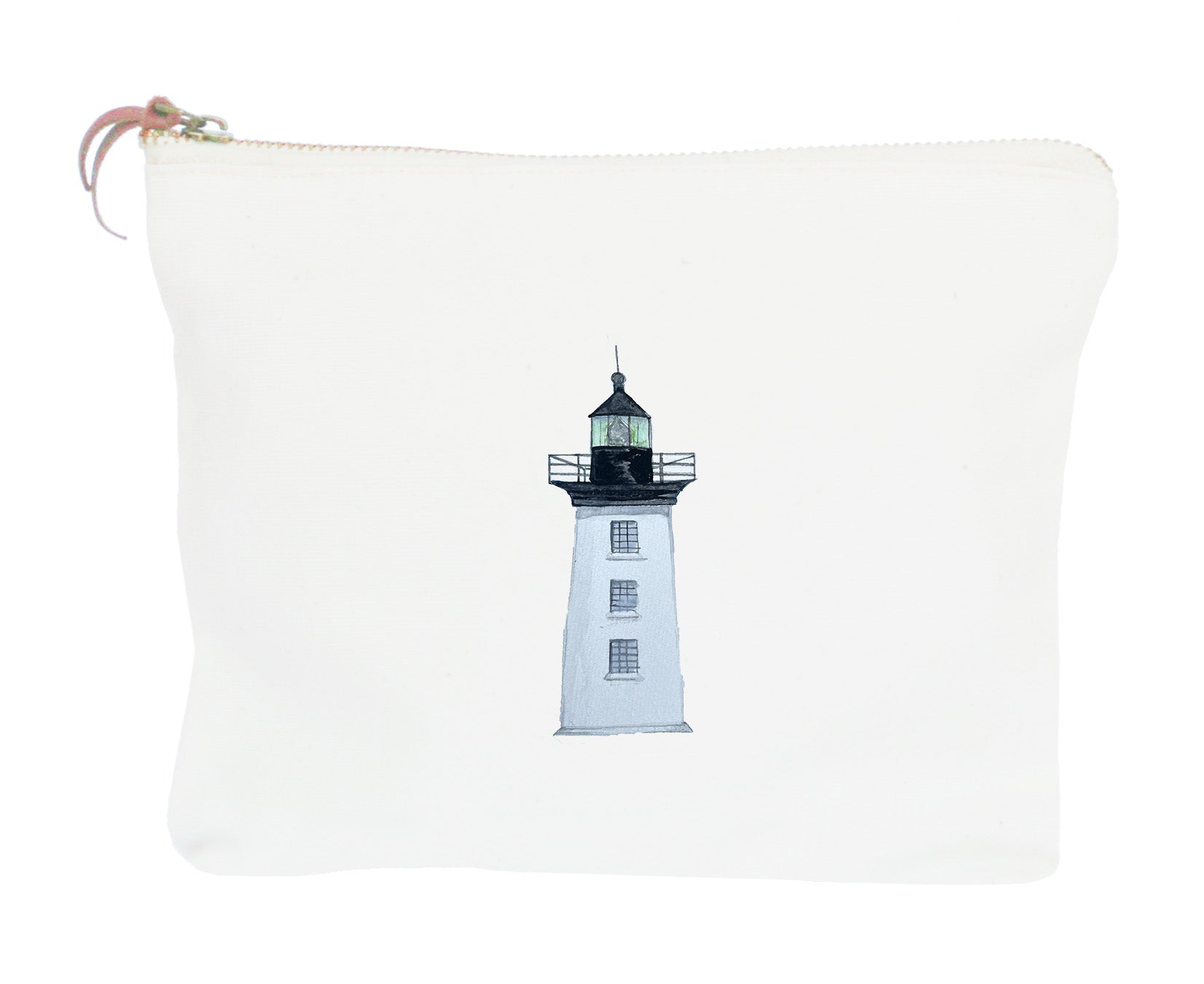 hospital point light in beverly, ma zipper pouch