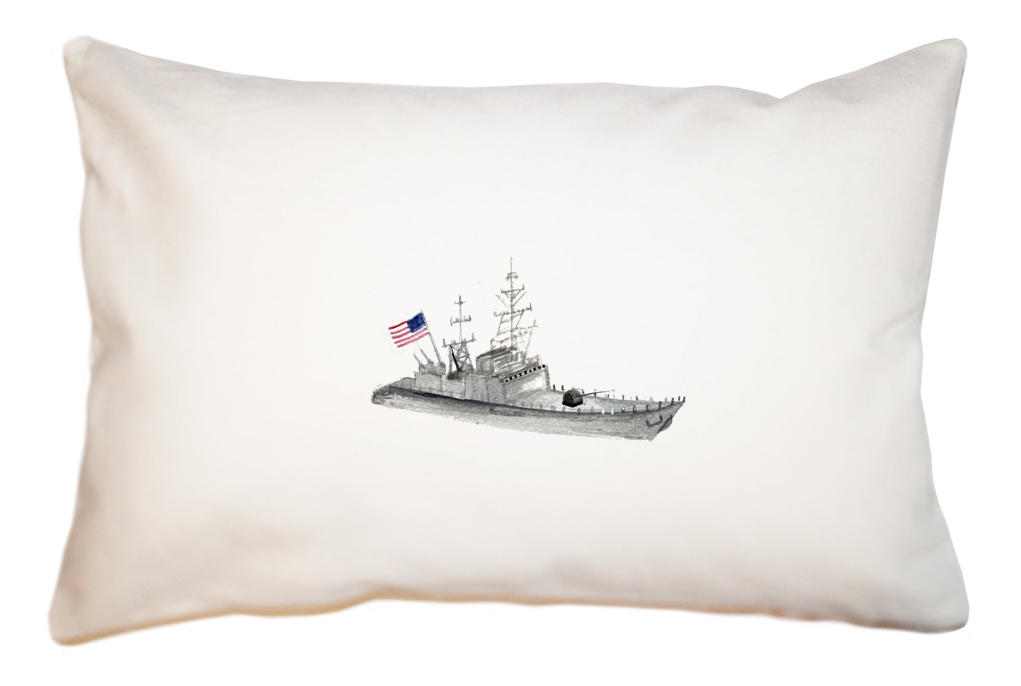 navy ship large rectangle pillow
