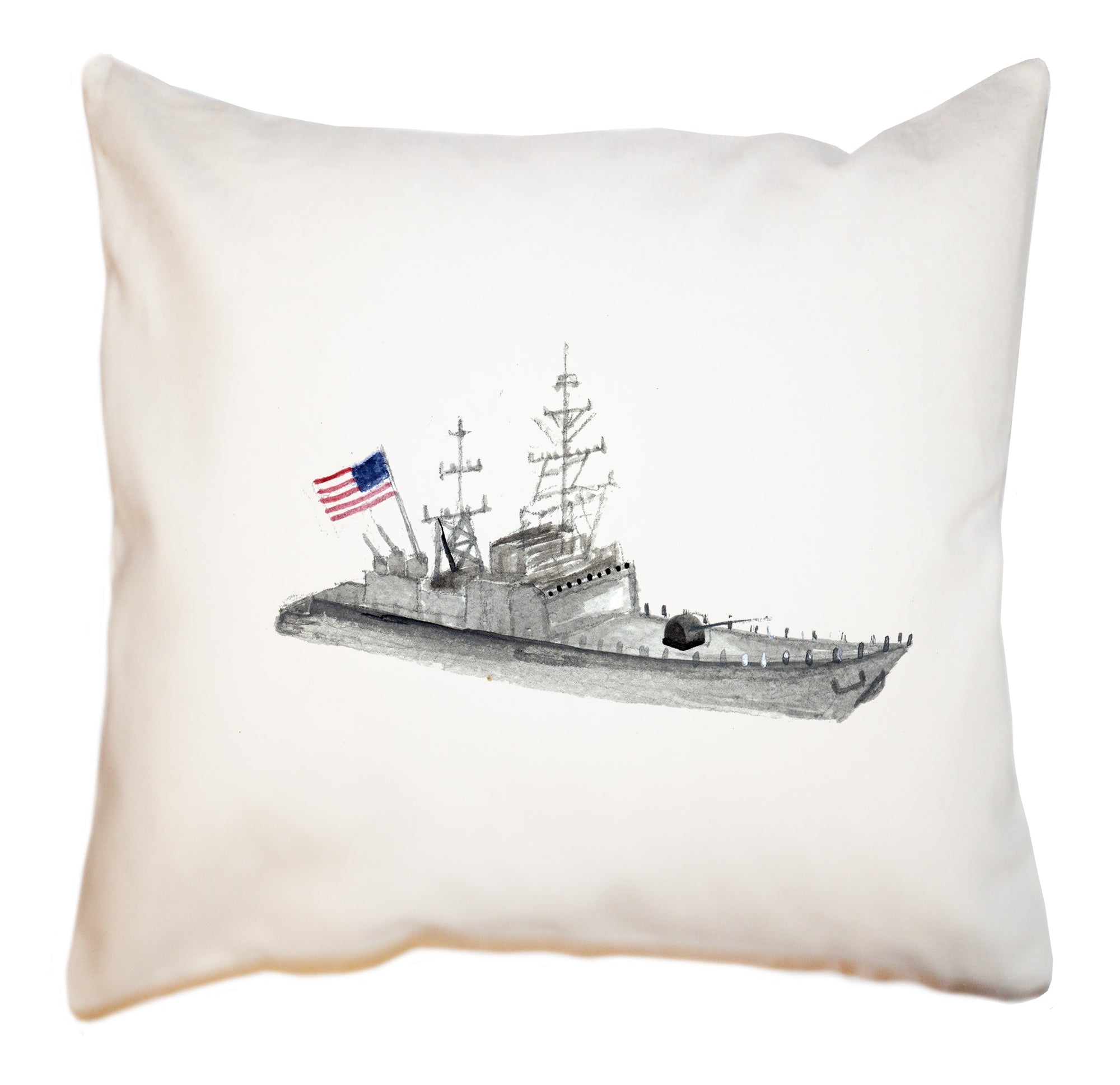 navy ship square pillow