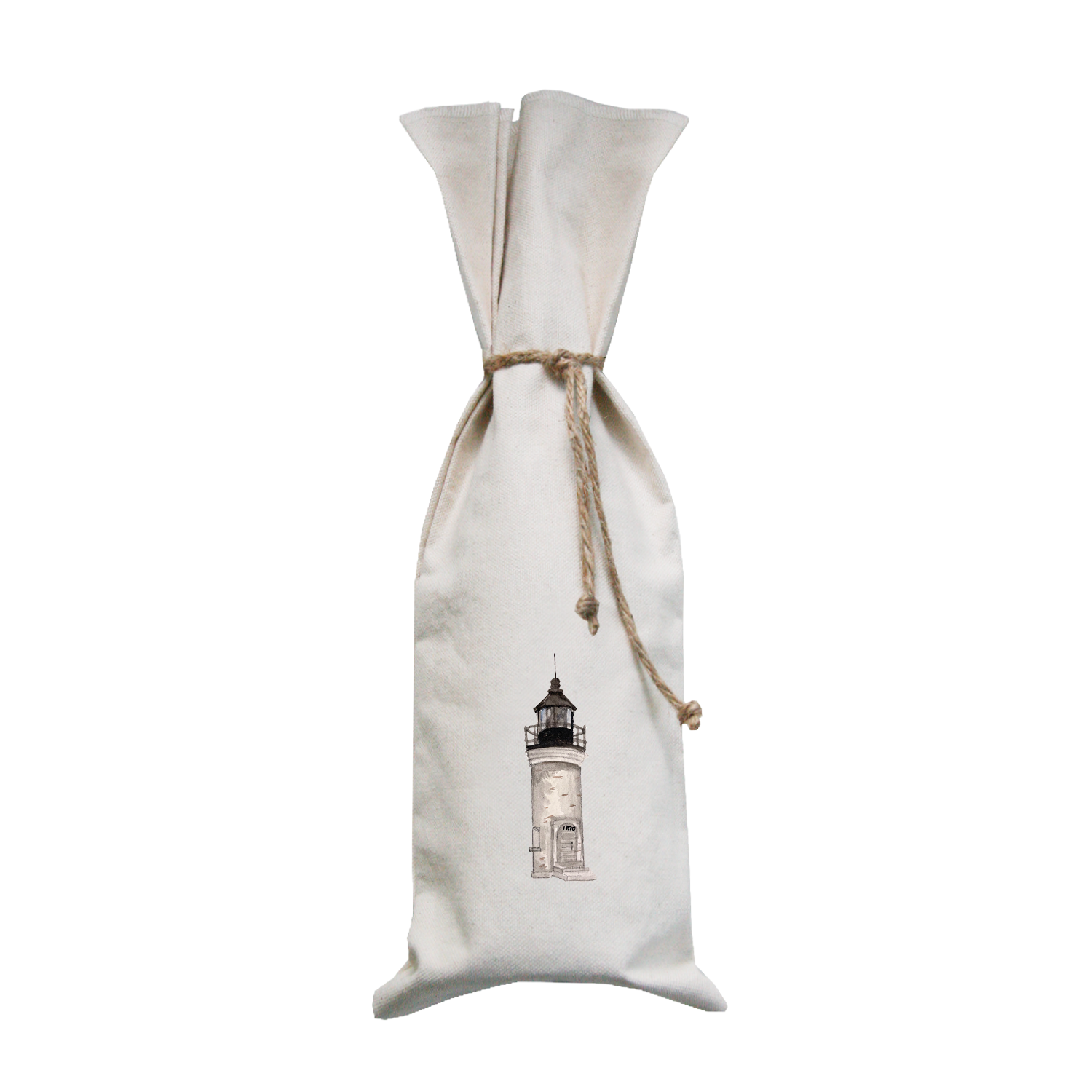 beaver Island lighthouse wine bag