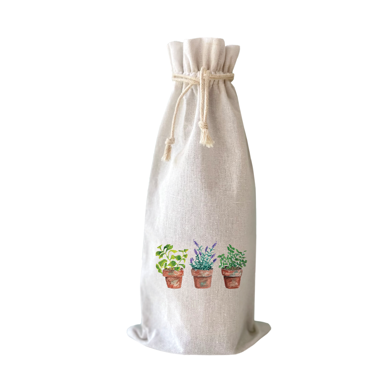 herbs in pot wine bag