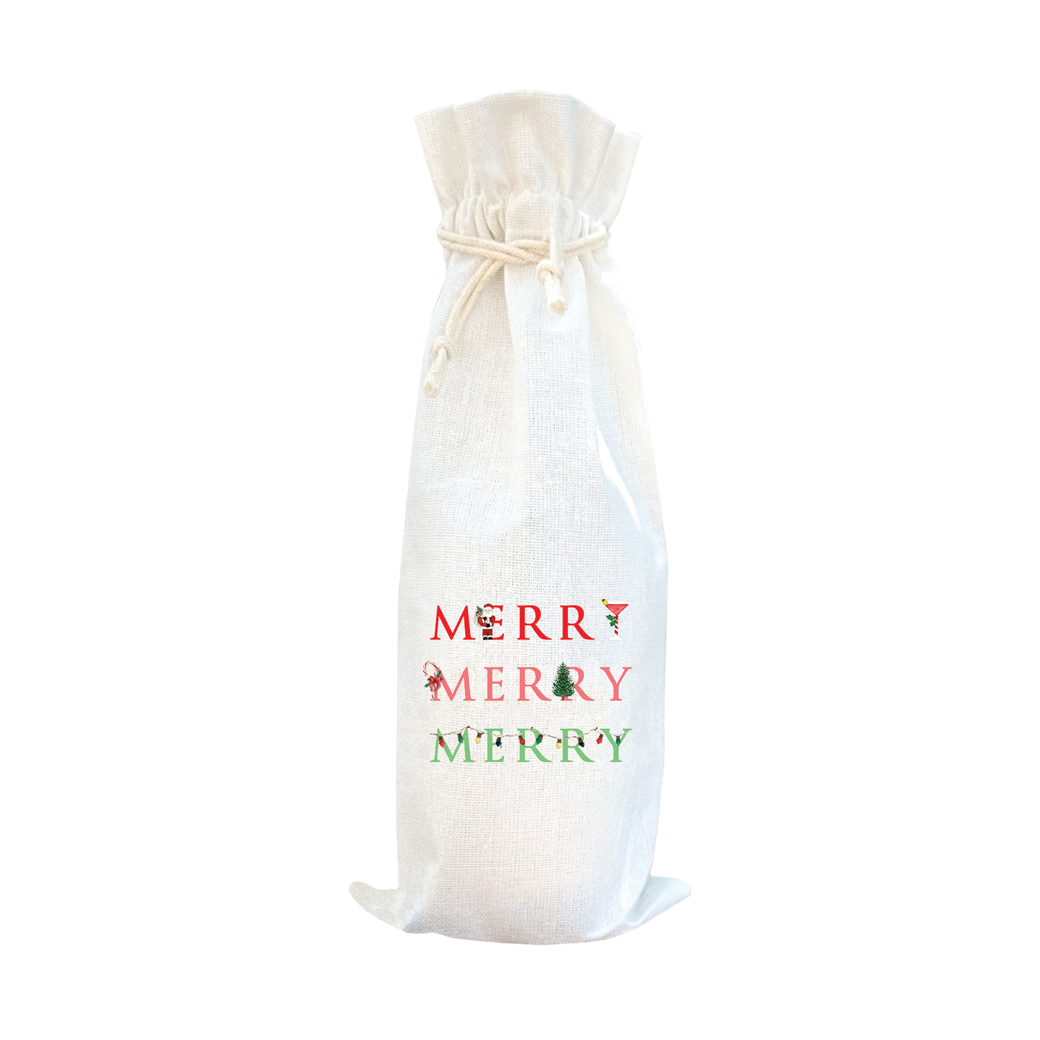 merry merry merry wine bag