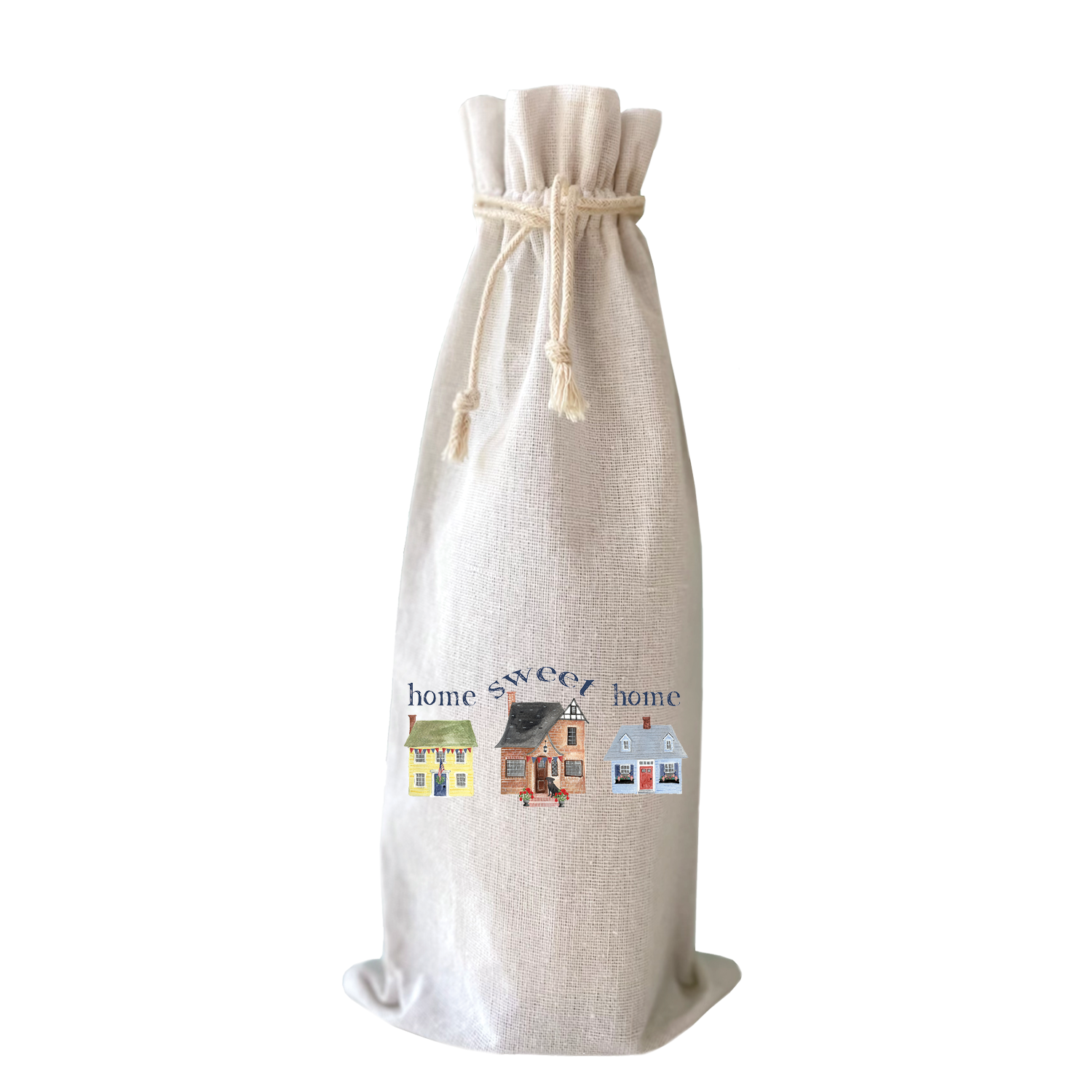 three houses patriotic home sweet home wine bag