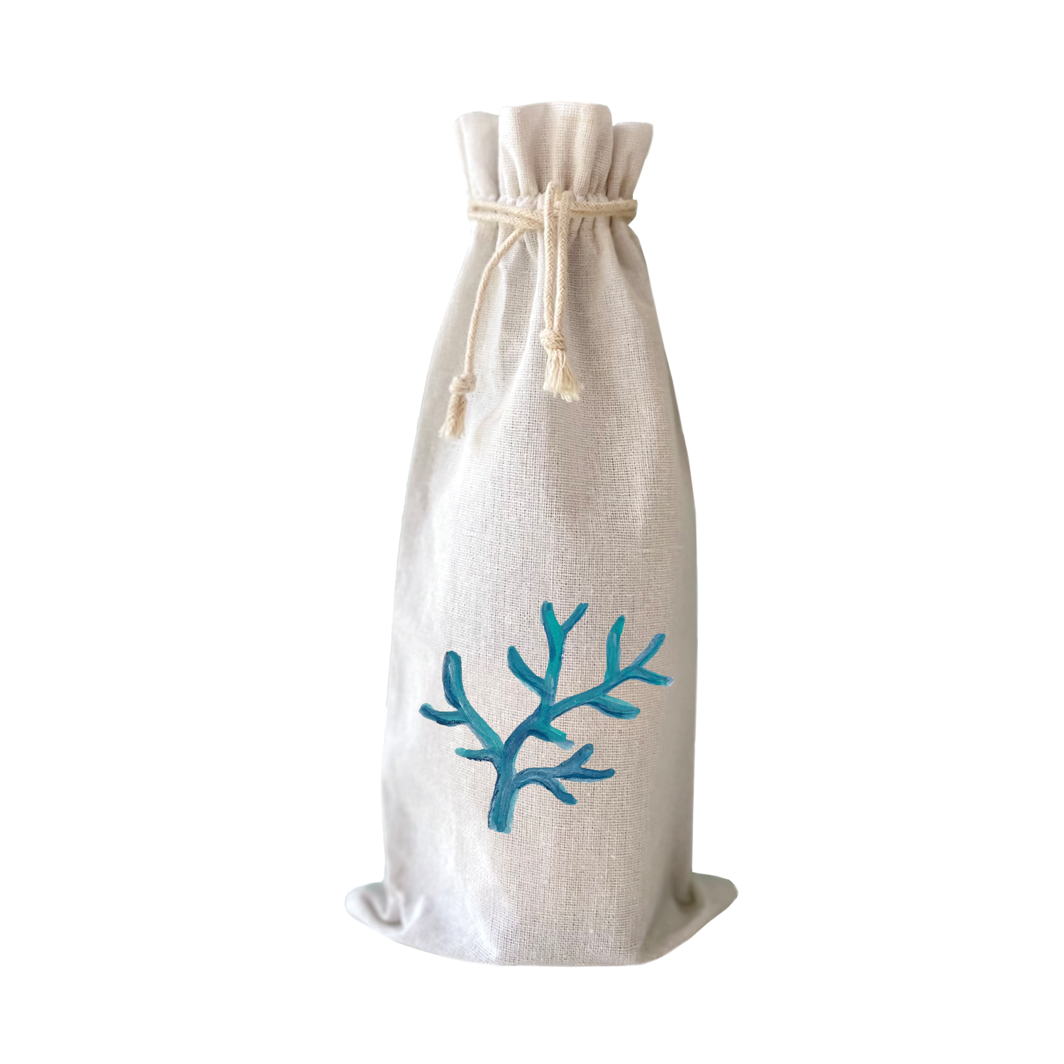 coral blue wine bag