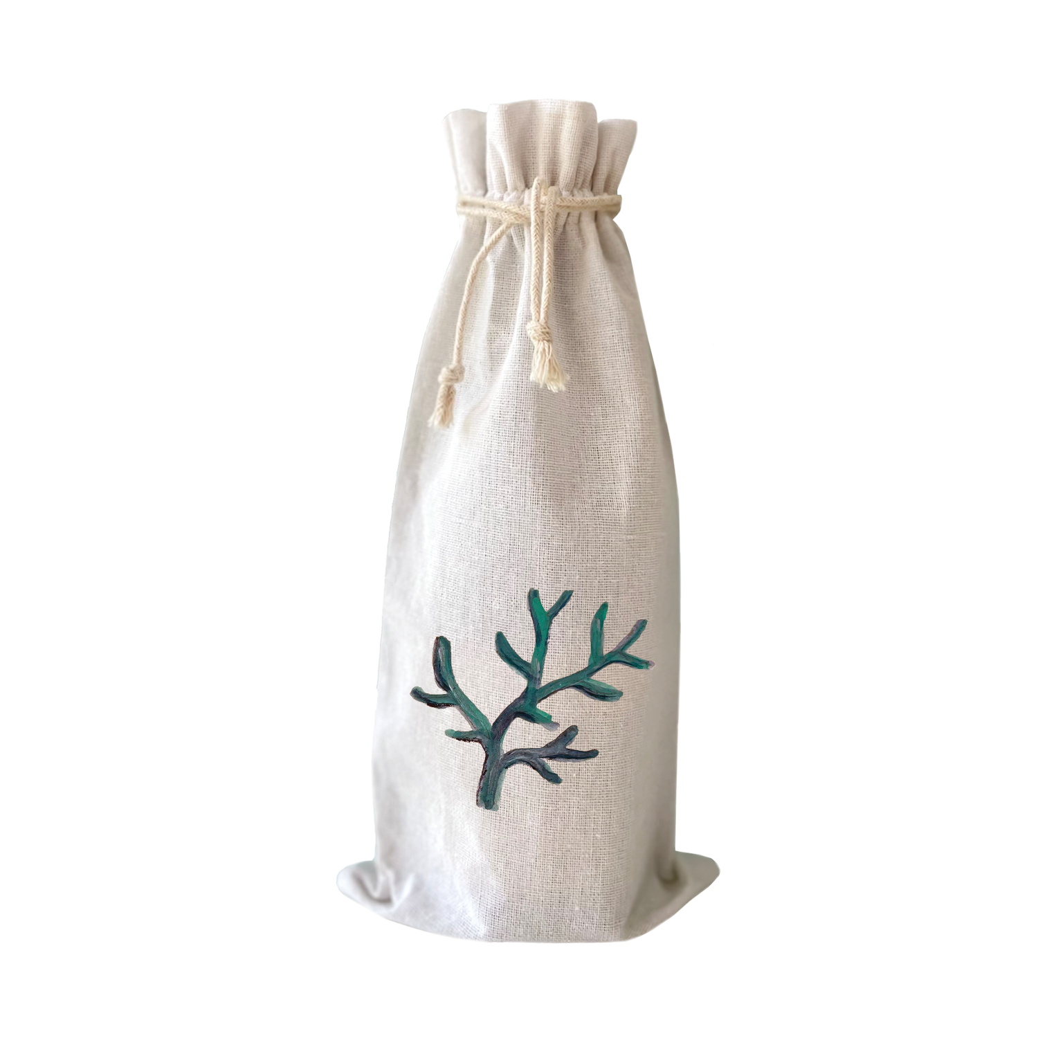 coral seafoam wine bag