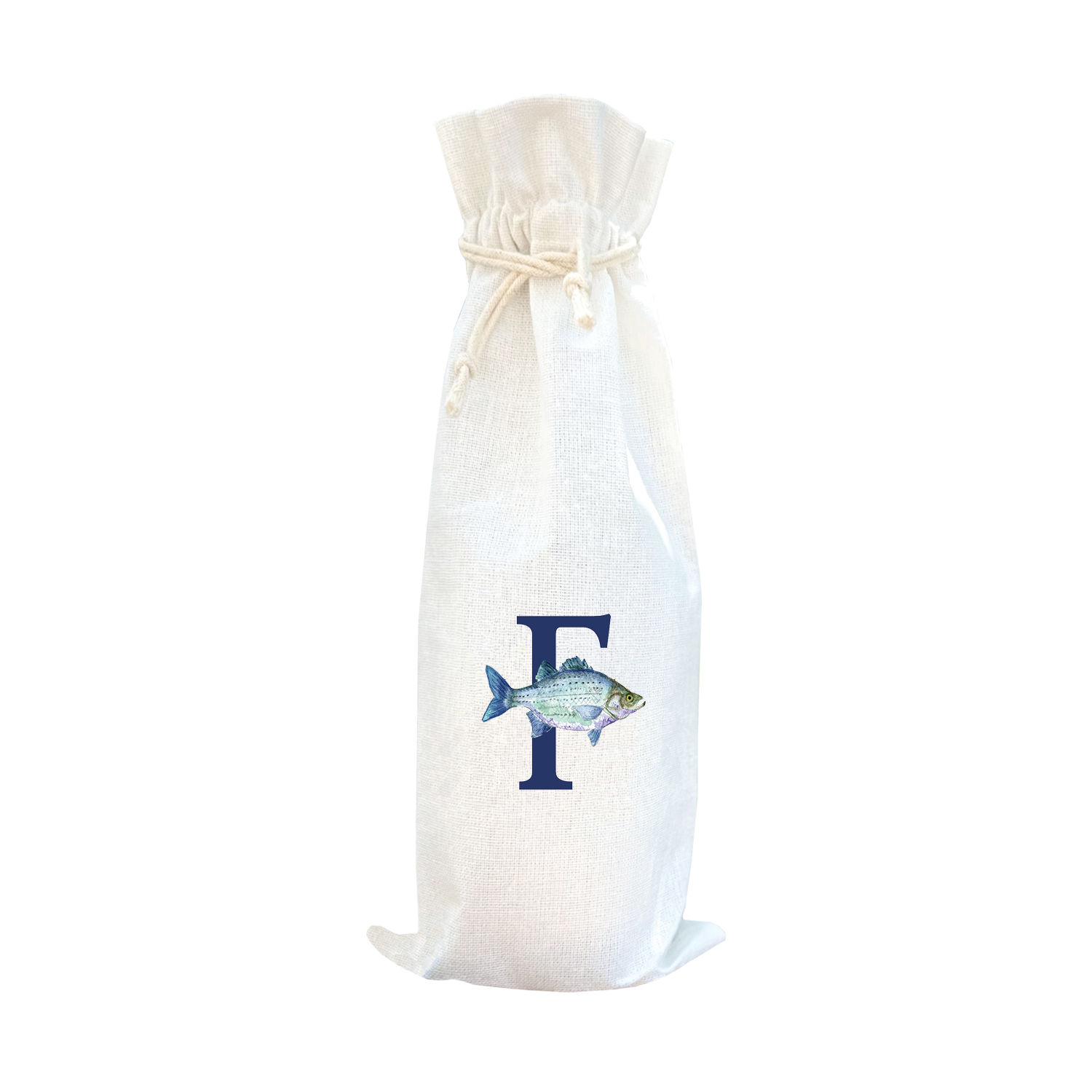 nautical alphabet - F wine bag