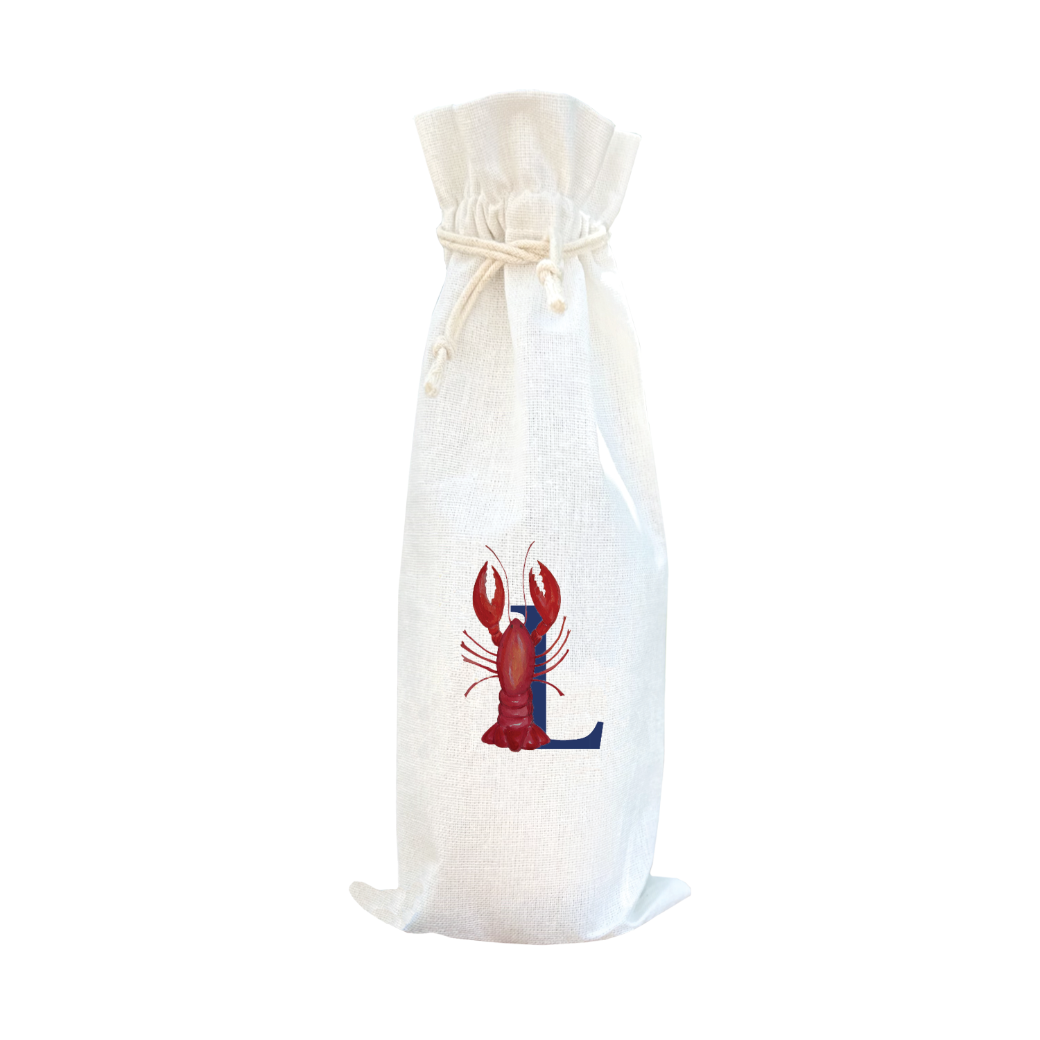 nautical alphabet - L wine bag