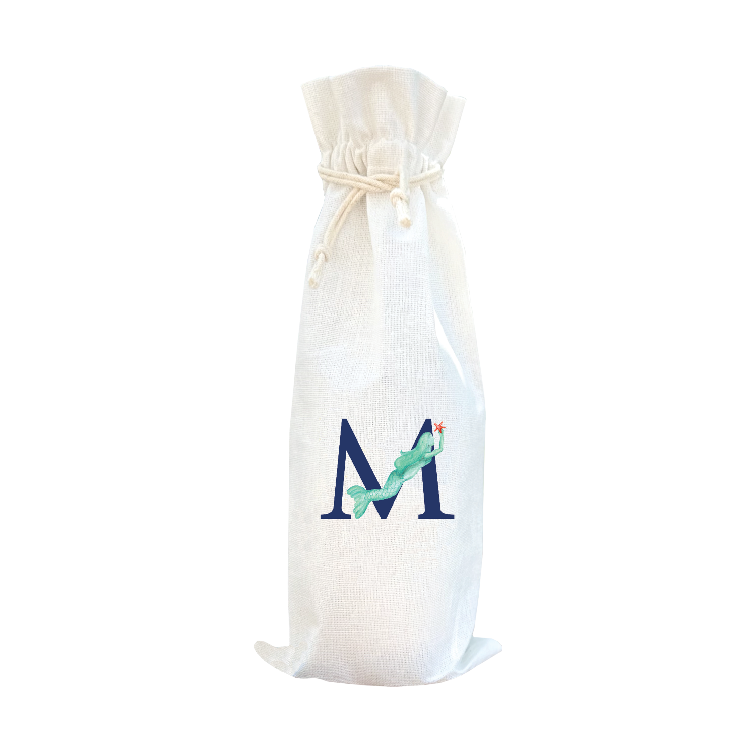nautical alphabet - M wine bag