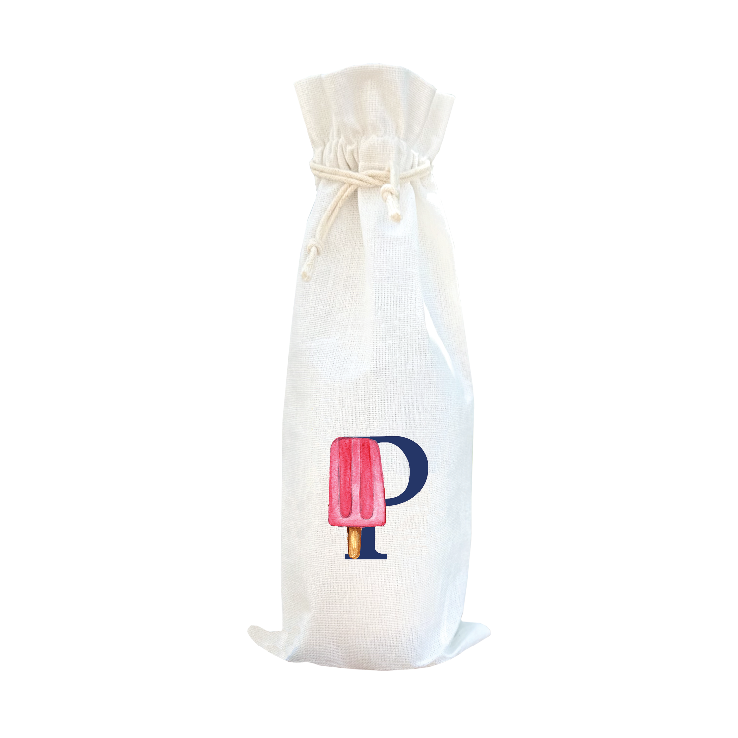 nautical alphabet - P wine bag