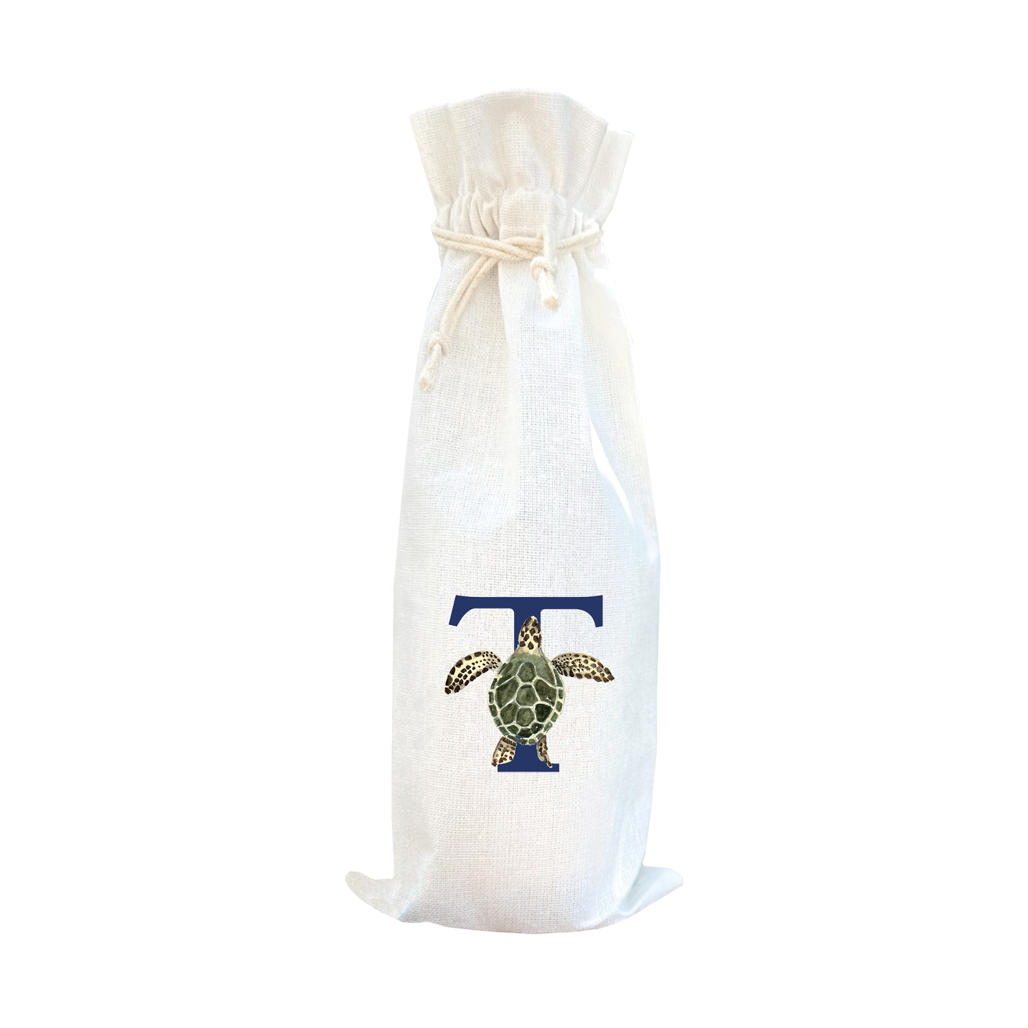 nautical alphabet - T wine bag