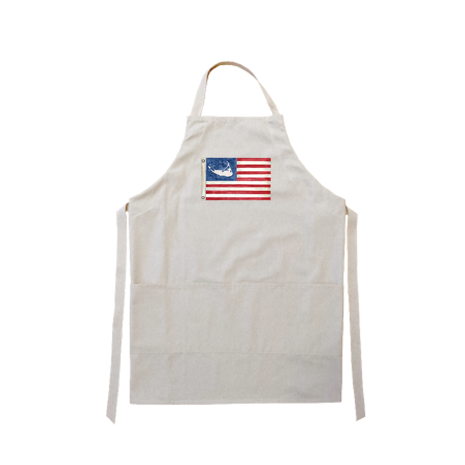 american flag with nantucket apron