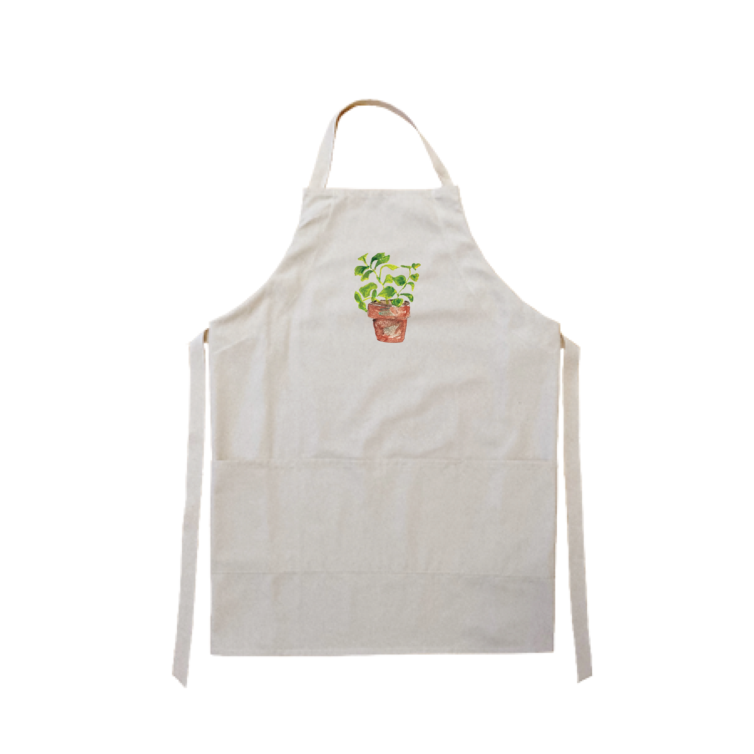 basil in pot apron