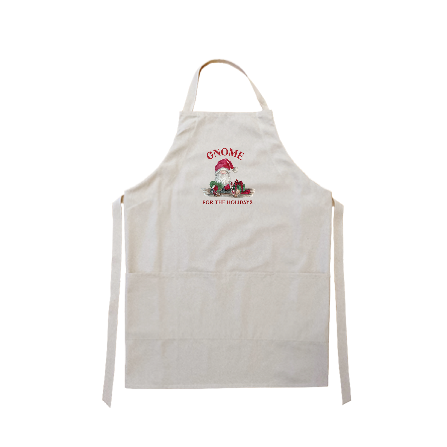 christmas gnome for the holidays only apron
