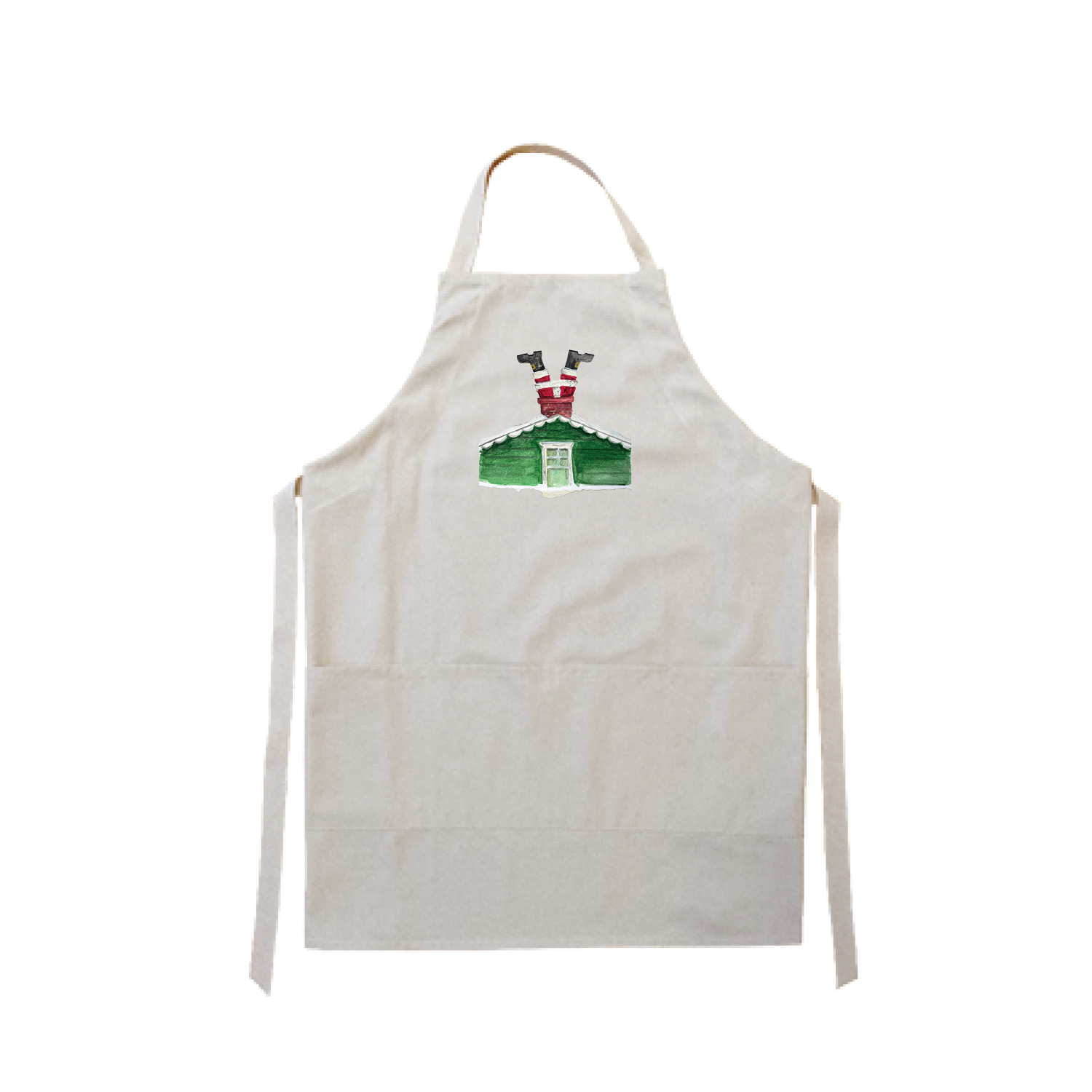 santa upside sown apron