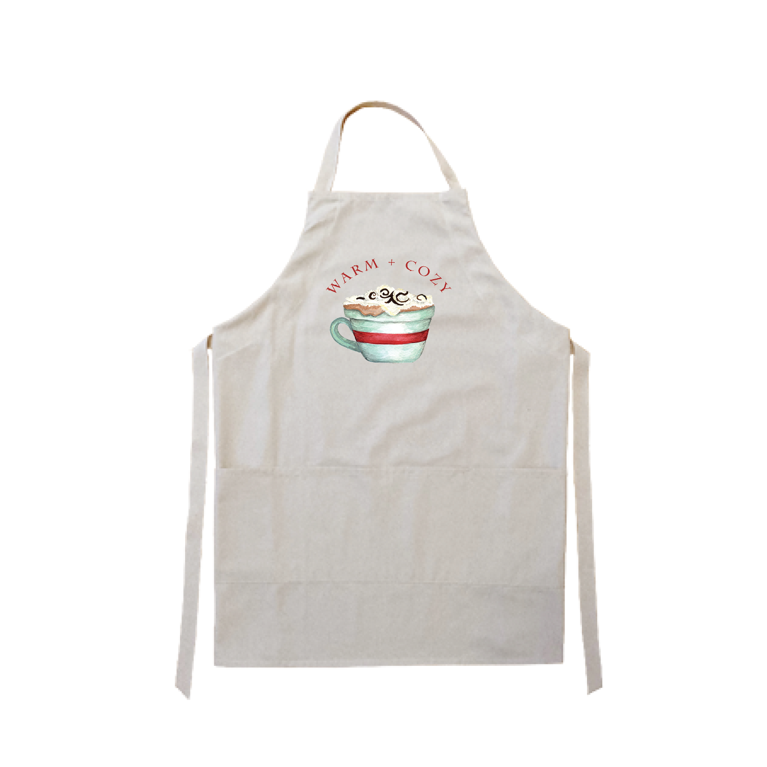 warm and cozy cocoa cup apron