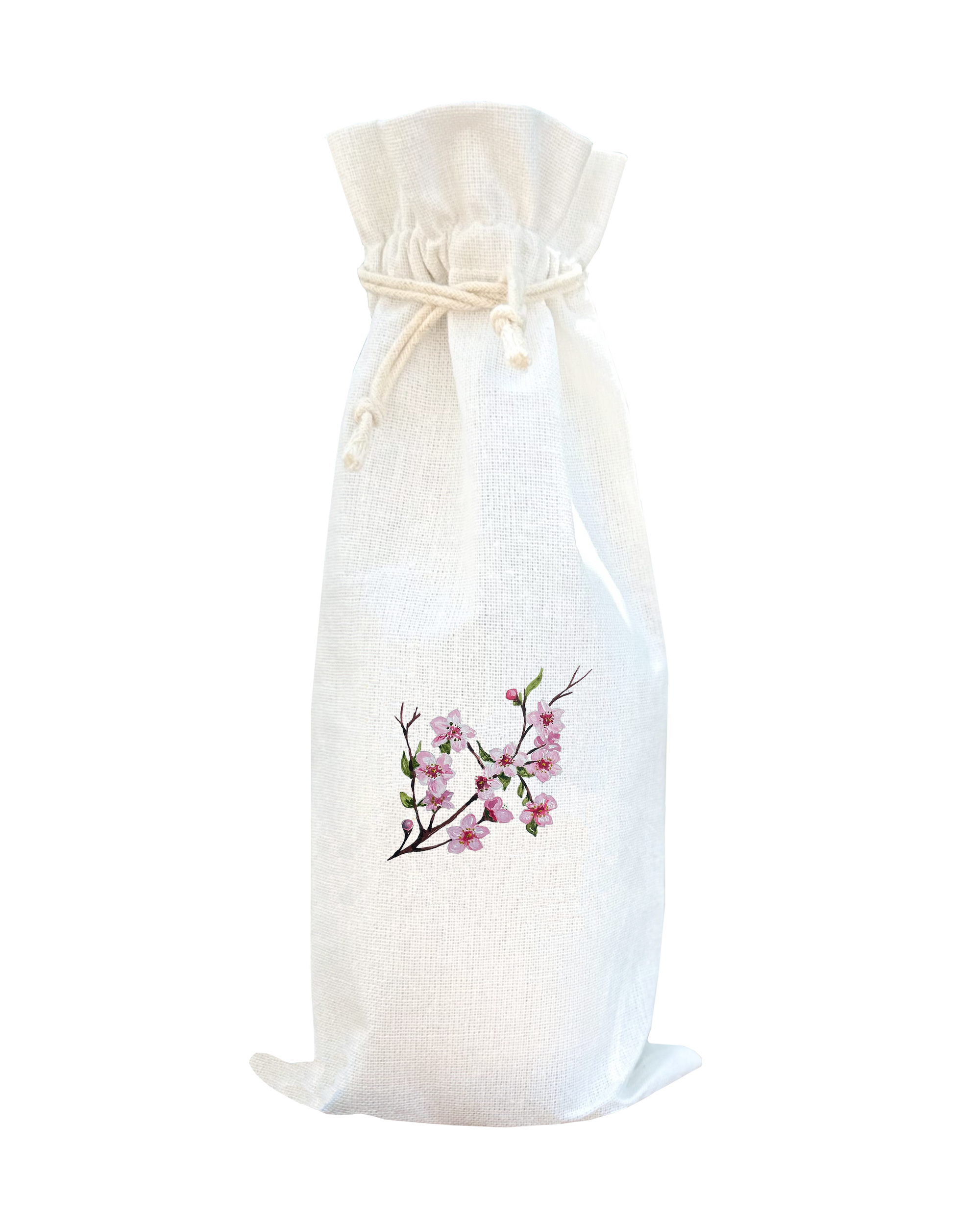 cherry blossoms wine bag