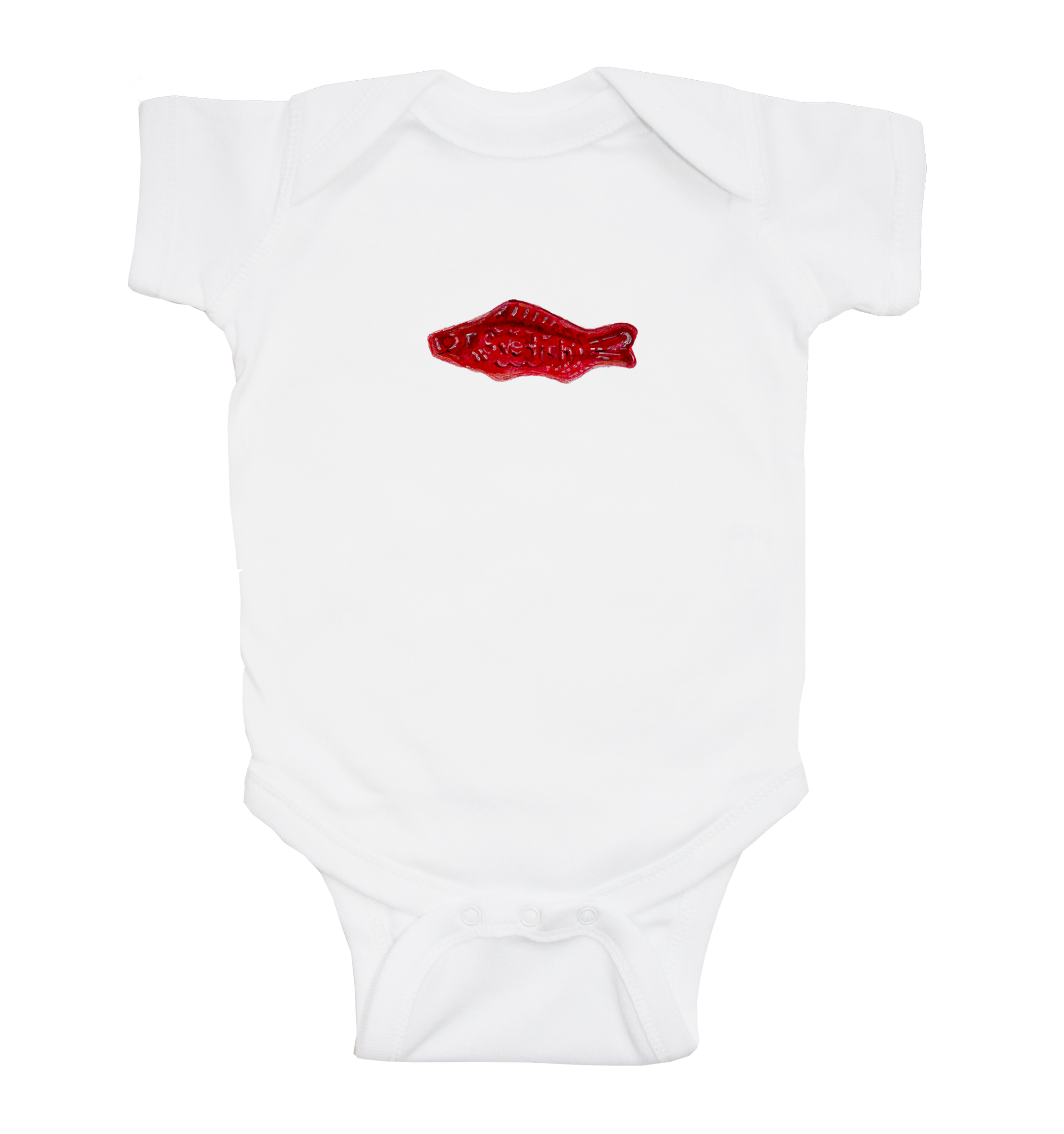 swedish fish baby snap up short sleeve