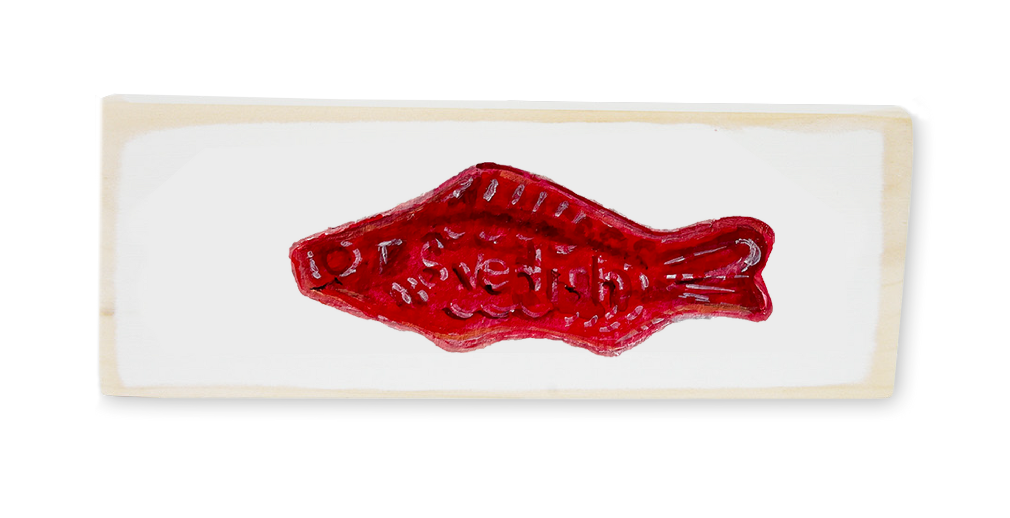 swedish fish wood block rectangle