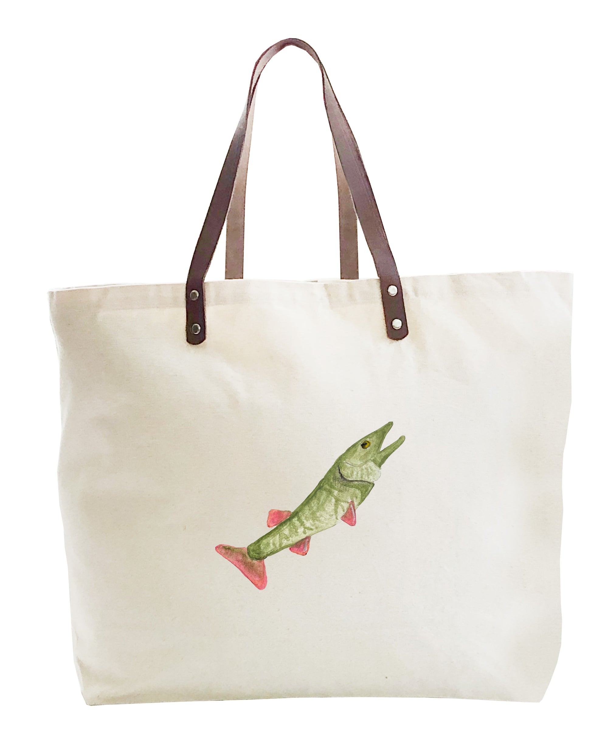 muskellunge muskie fish large tote