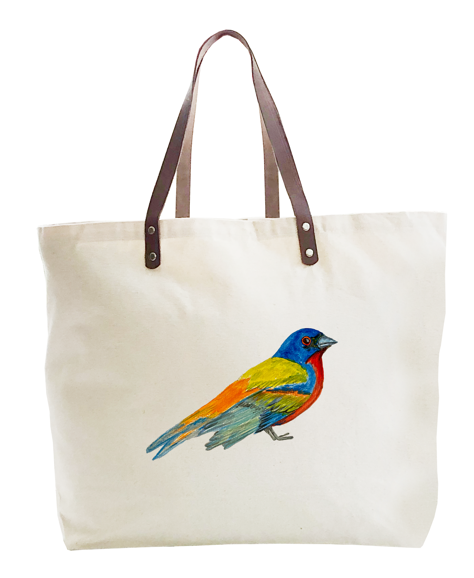 painted bunting large tote