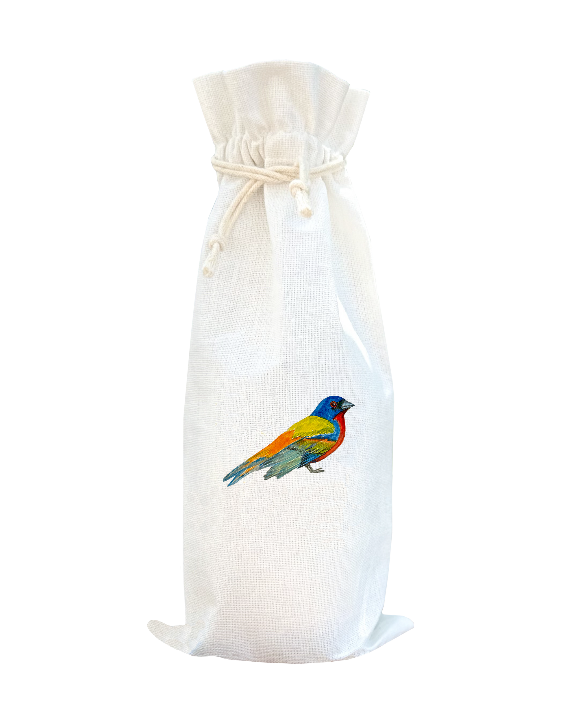 painted bunting wine bag