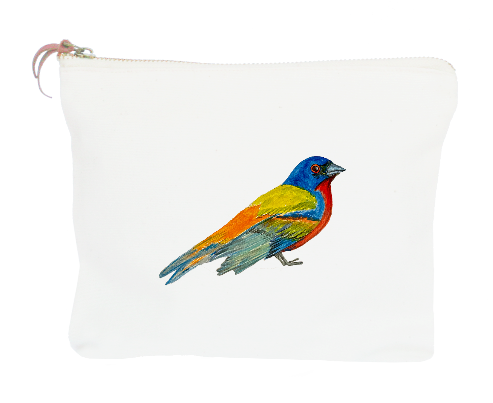 painted bunting zipper pouch