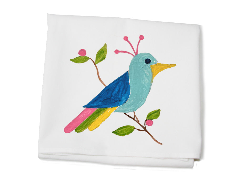 mahjong bird flour sack towel