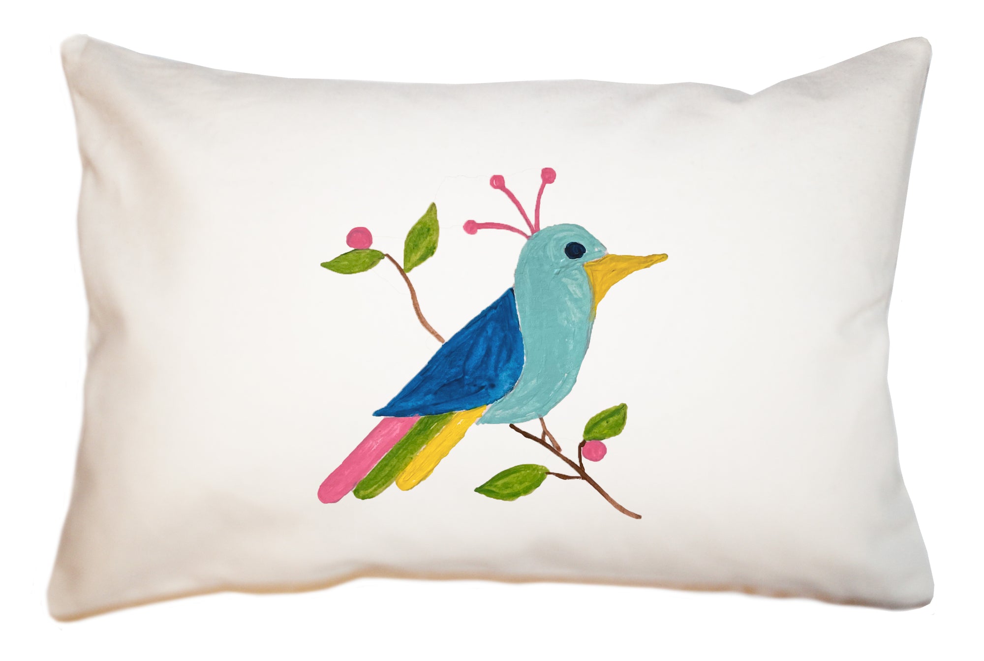 mahjong bird large rectangle pillow