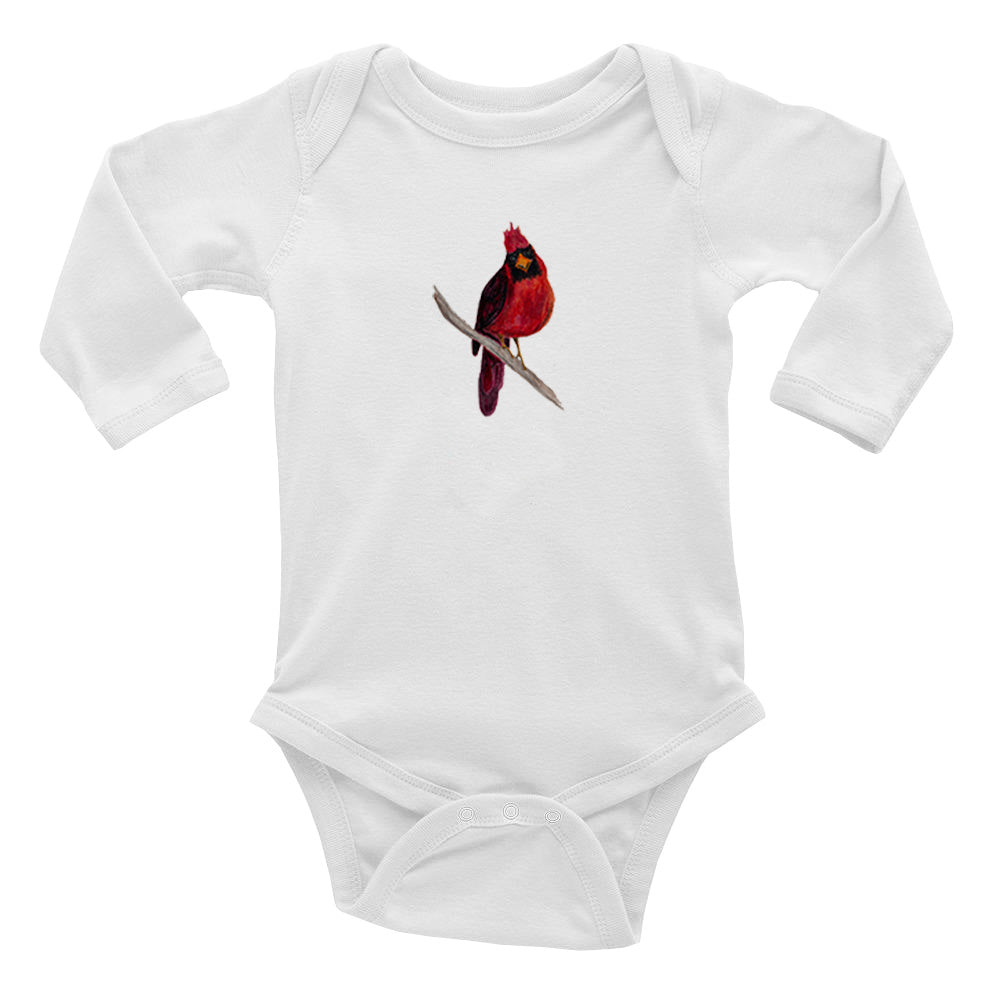 happy cardinal baby snap up long sleeve