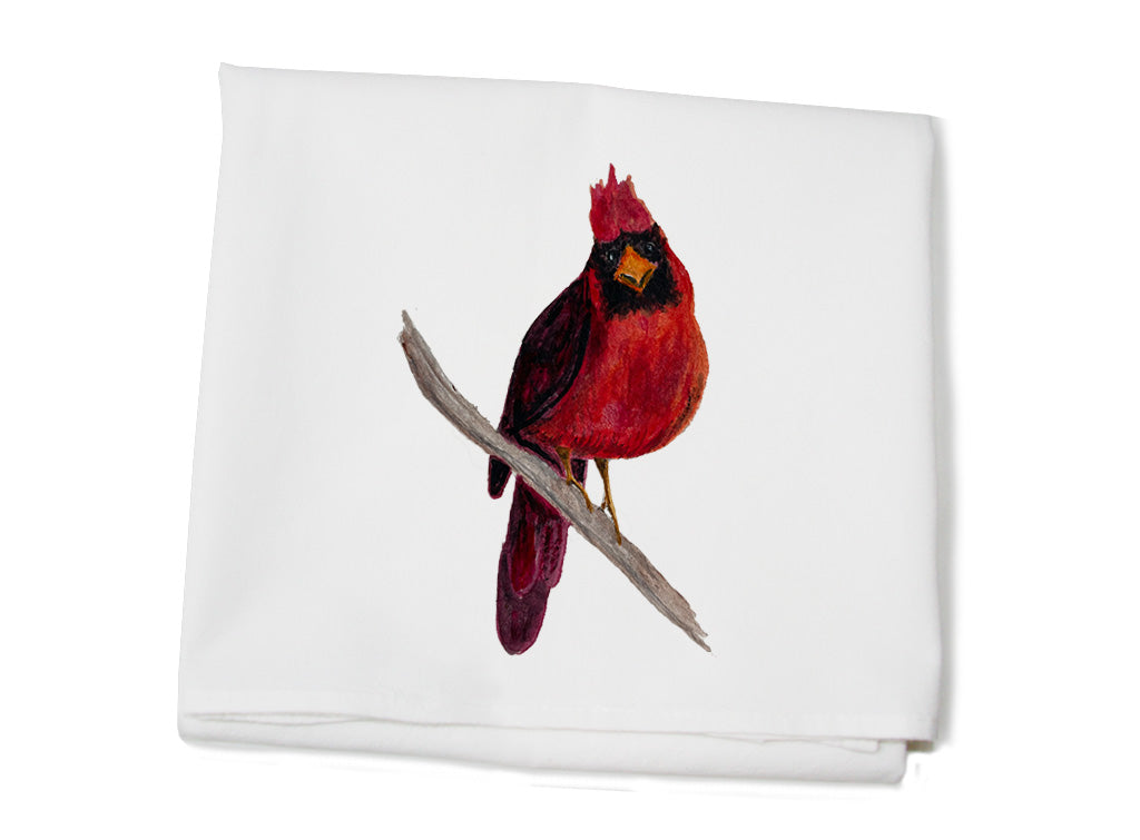 happy cardinal flour sack towel