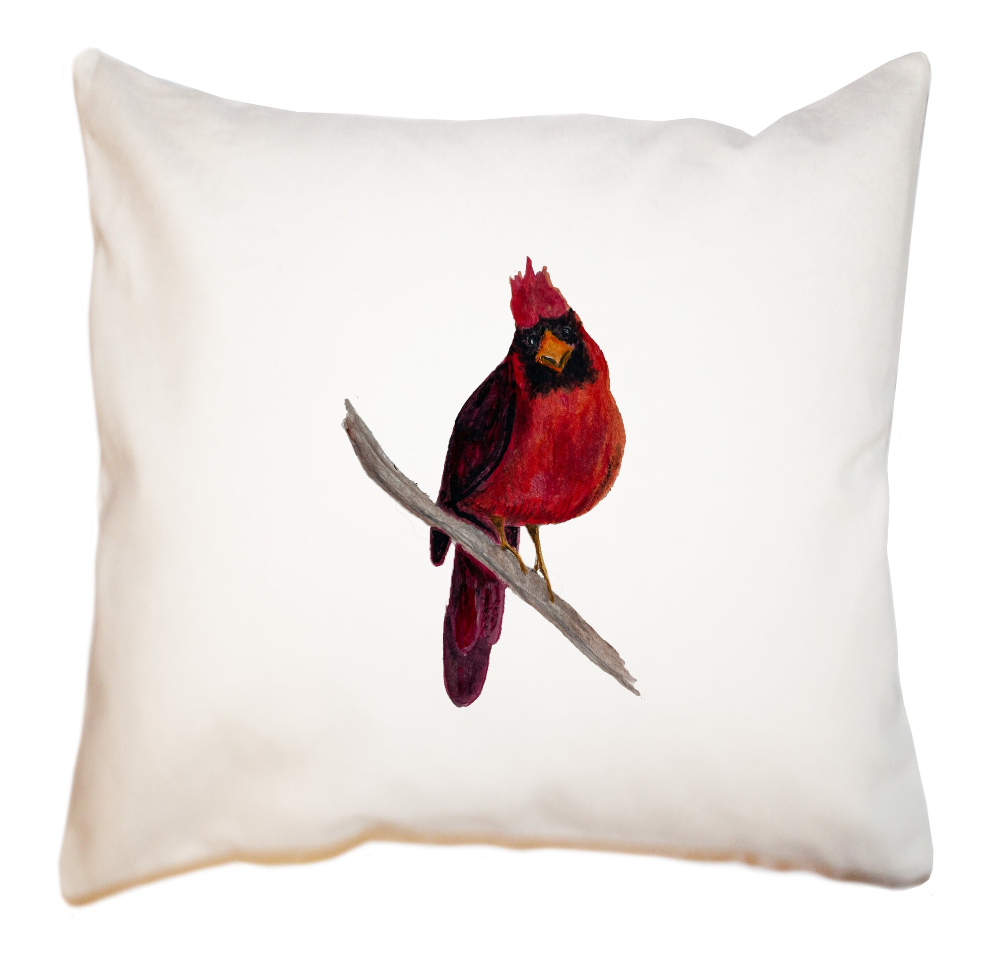happy cardinal square pillow