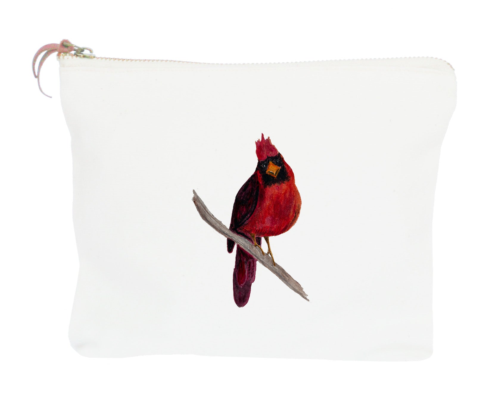happy cardinal zipper pouch