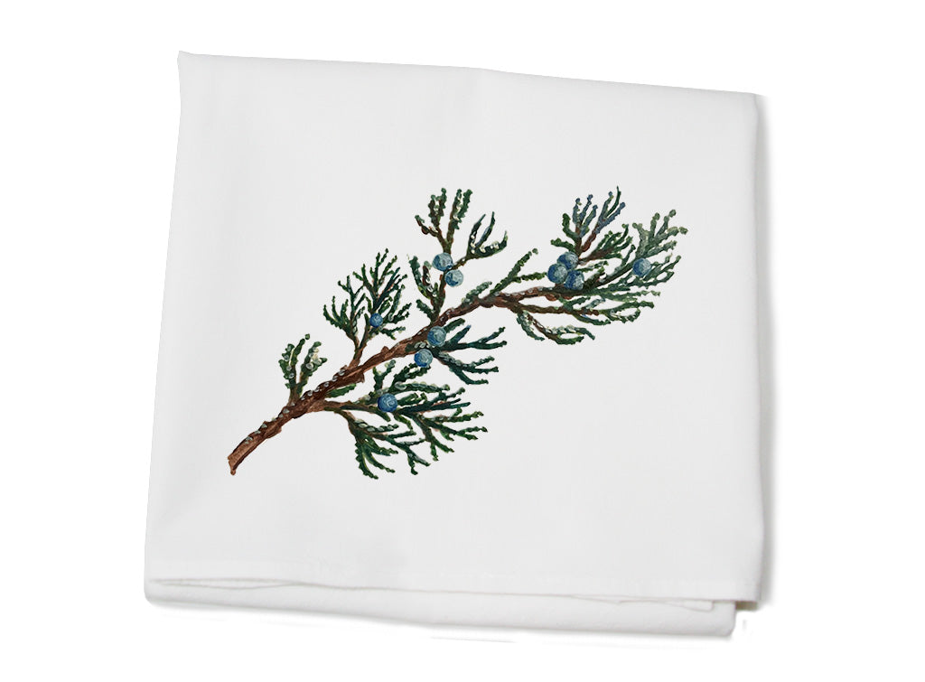 juniper branch flour sack towel