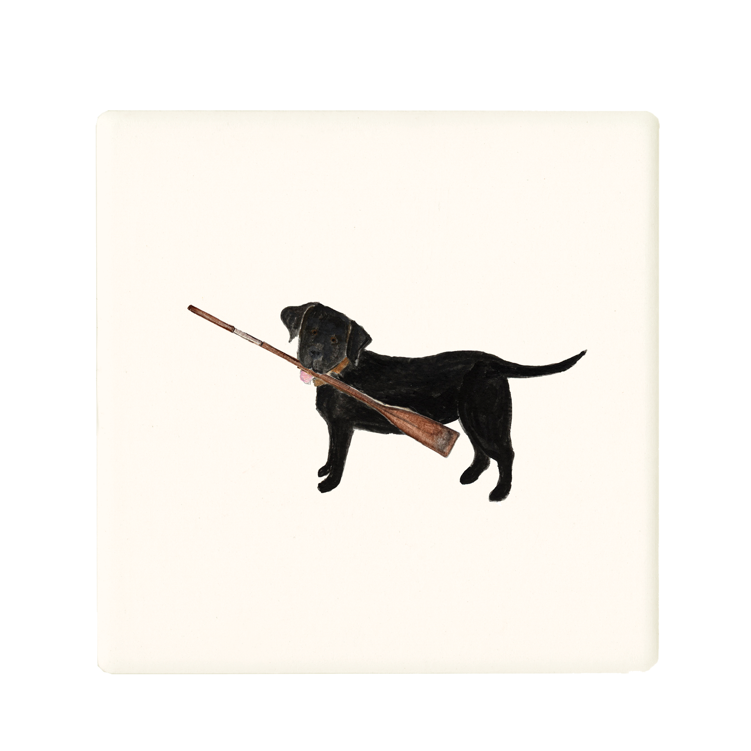 black lab with oar coaster