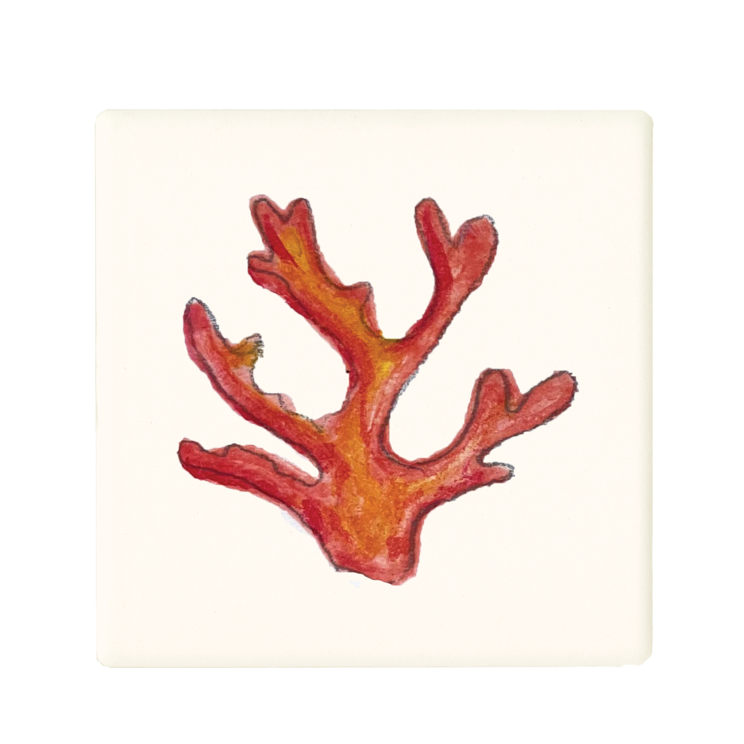 coral orange coaster